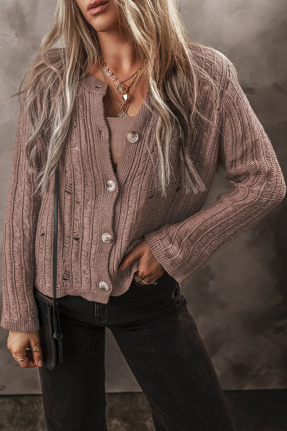 Button Up Long Sleeve Cardigan - Charming Charlie