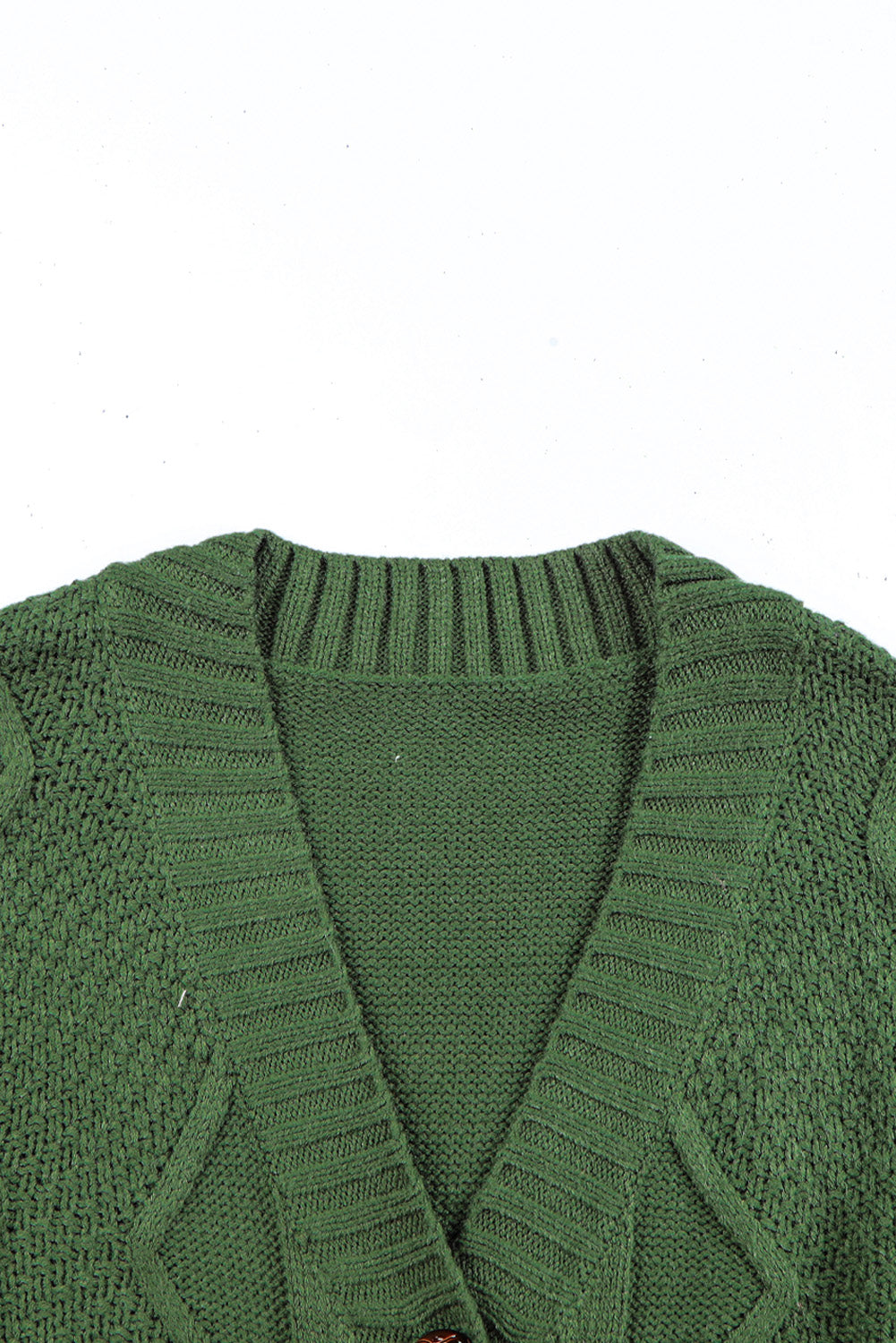 Cable-Knit Button Down V-Neck Cardigan - Charming Charlie