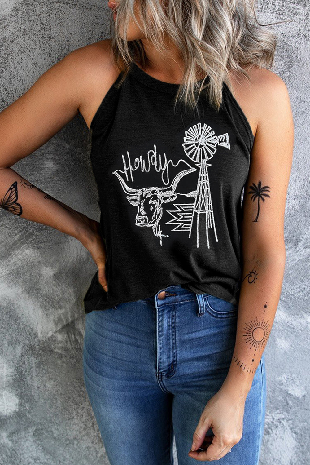 Bull Graphic Round Neck Tank - Charming Charlie