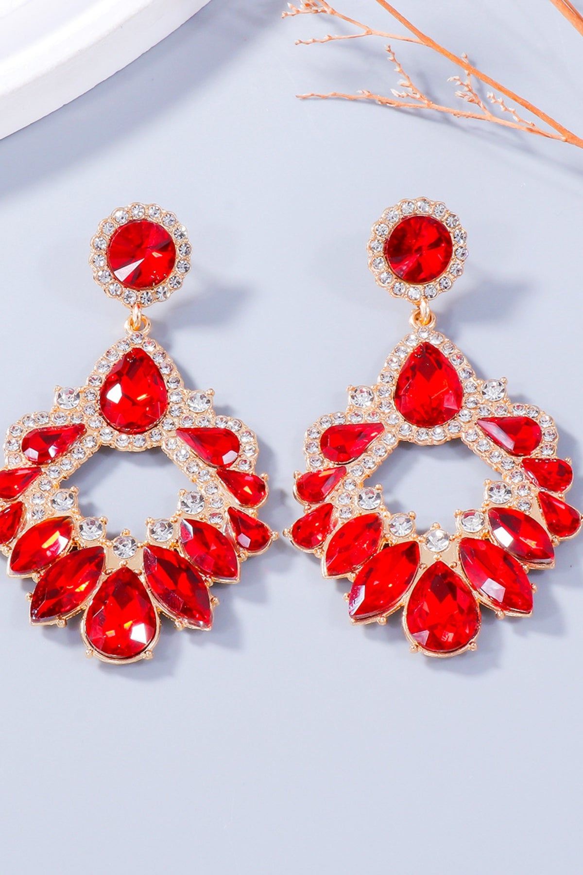 Alloy Rhinestone Dangle Earrings - Charming Charlie