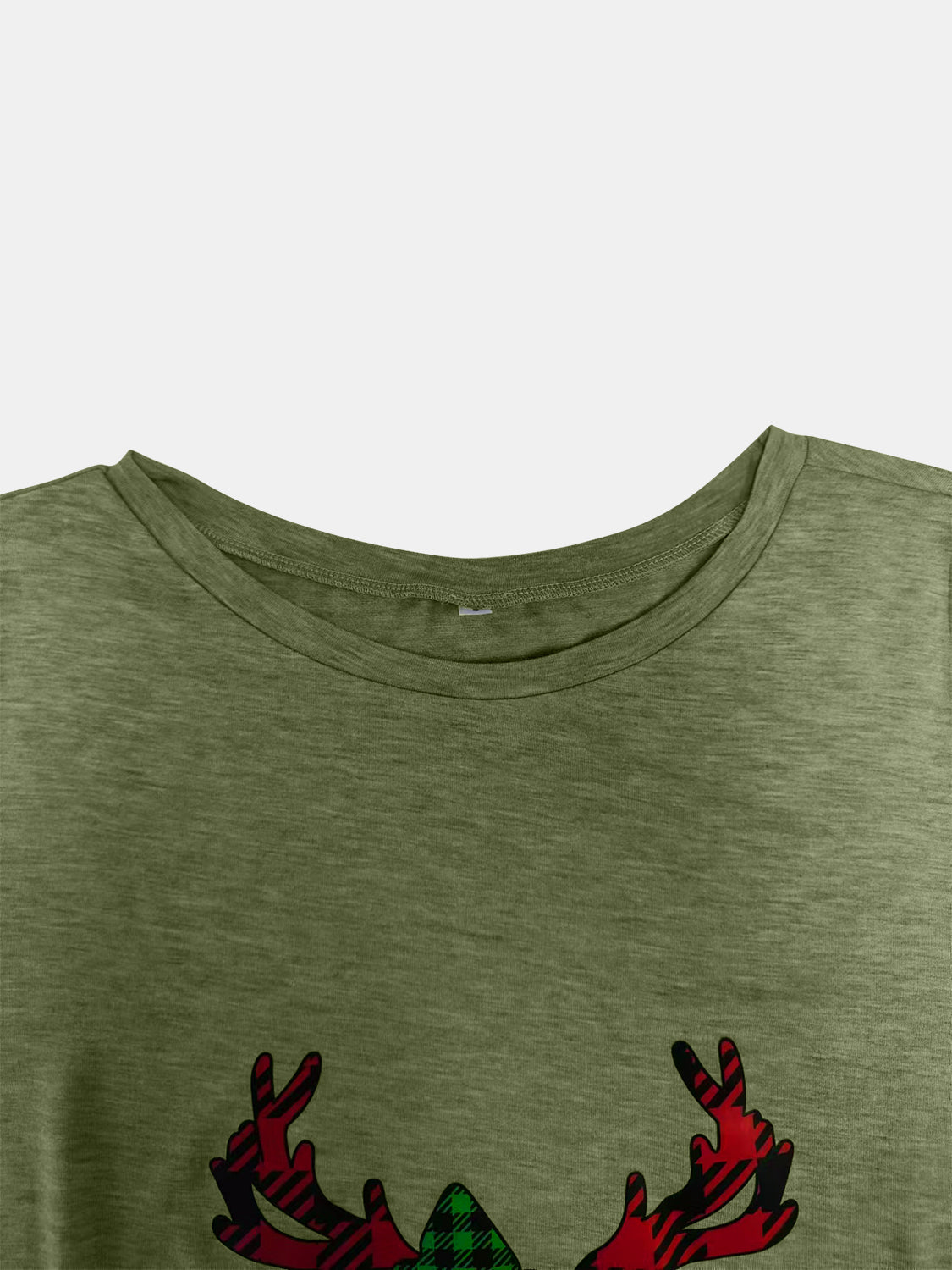Full Size Reindeer Round Neck Long Sleeve T-Shirt - Charming Charlie