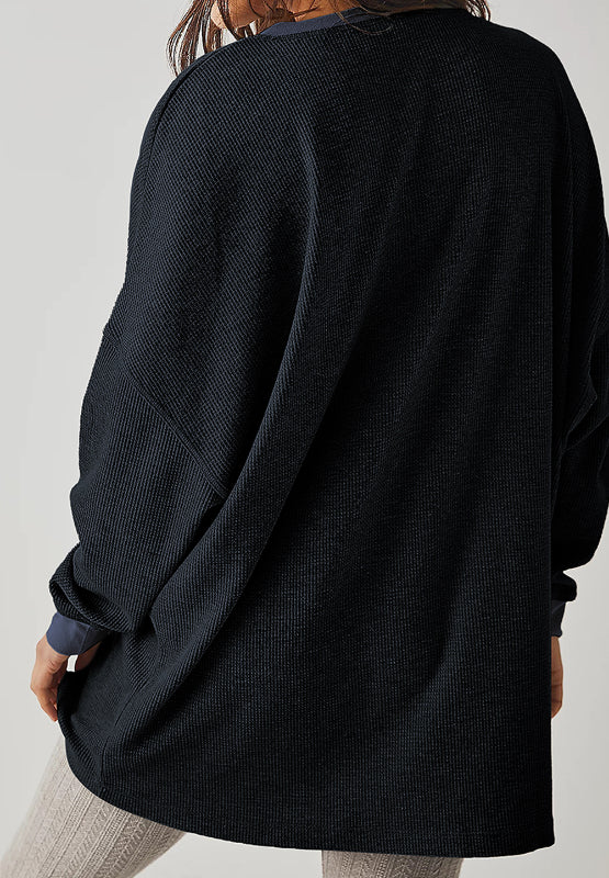 Round Neck Long Sleeve Sweatshirt - Charming Charlie