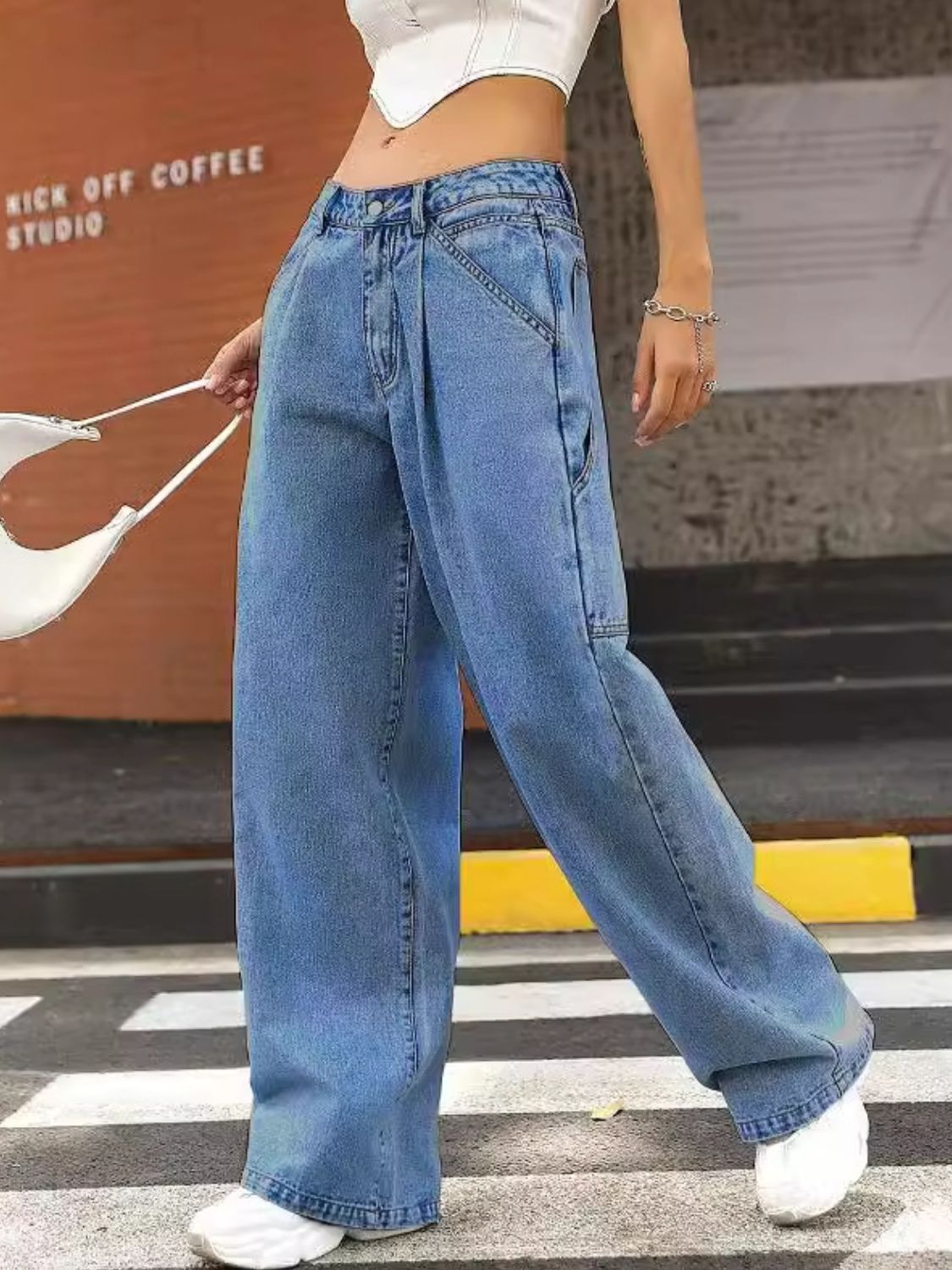 Wide Leg Jeans with Pockets - Charming Charlie