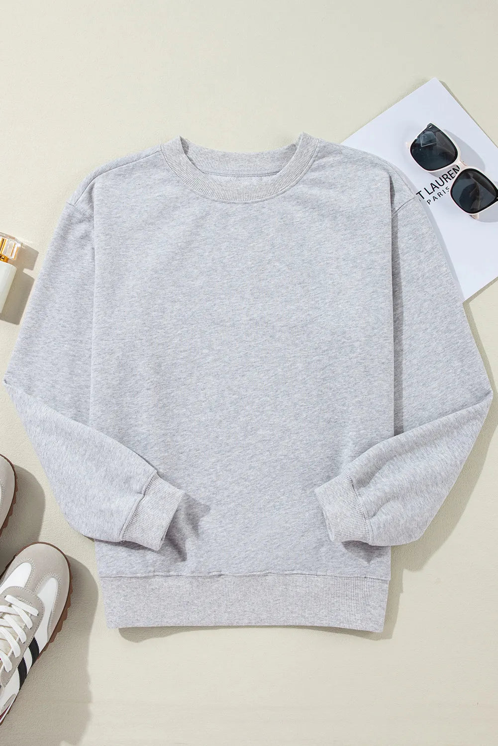 Round Neck Long Sleeve Sweatshirt - Charming Charlie