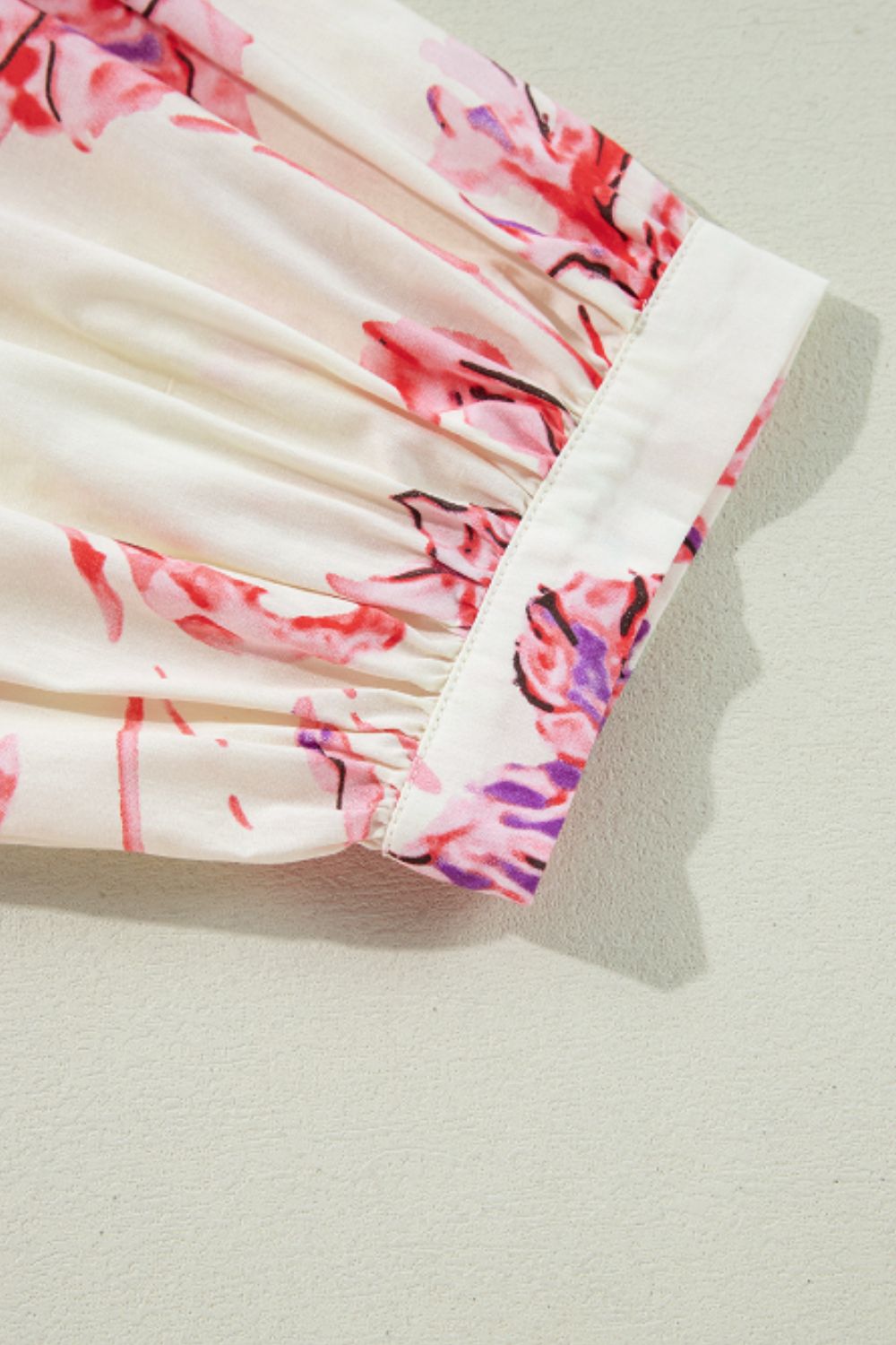 Tied Flower Printed Three-Quarter Sleeve Dress - Charming Charlie