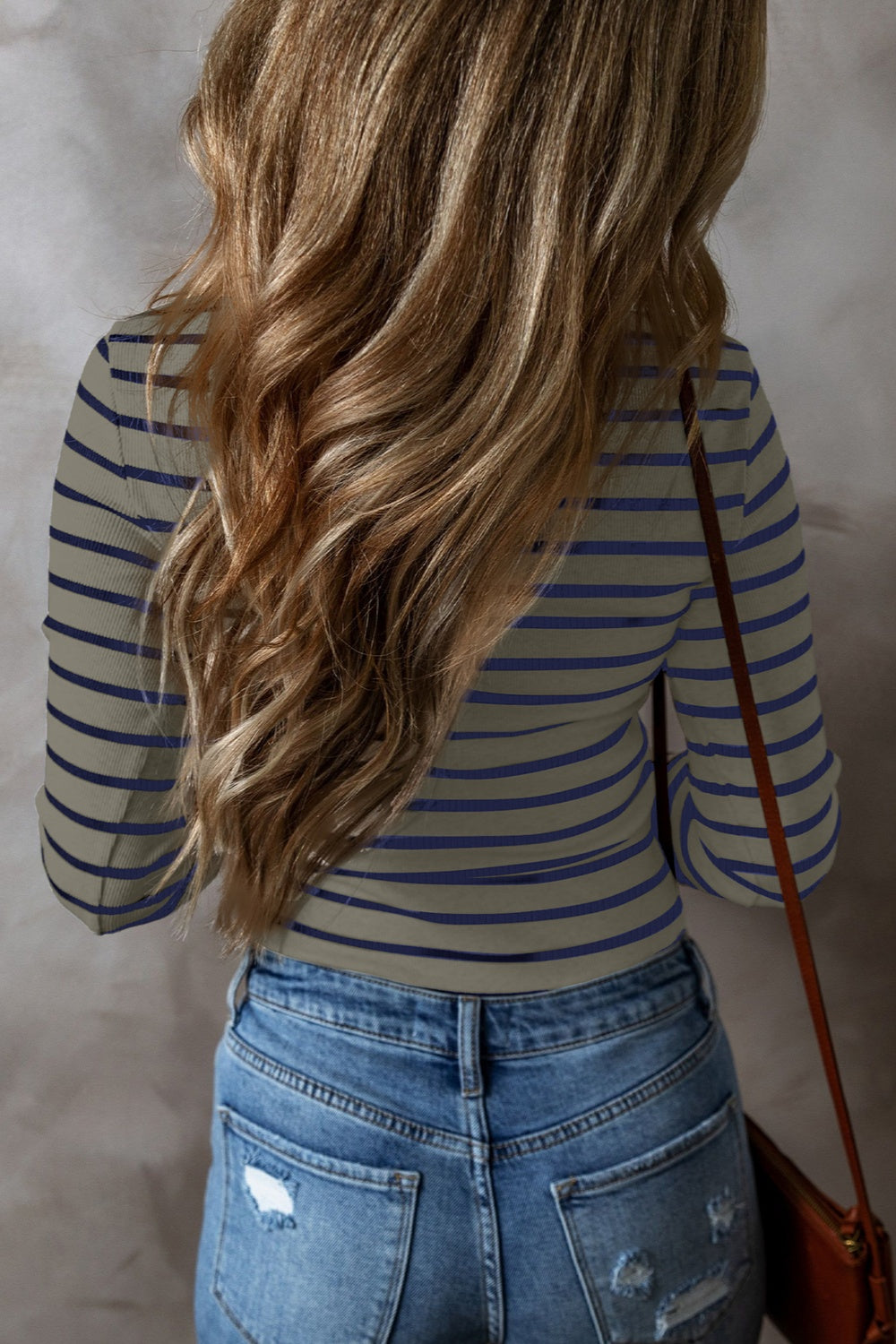 Striped V-Neck Long Sleeve Top - Charming Charlie