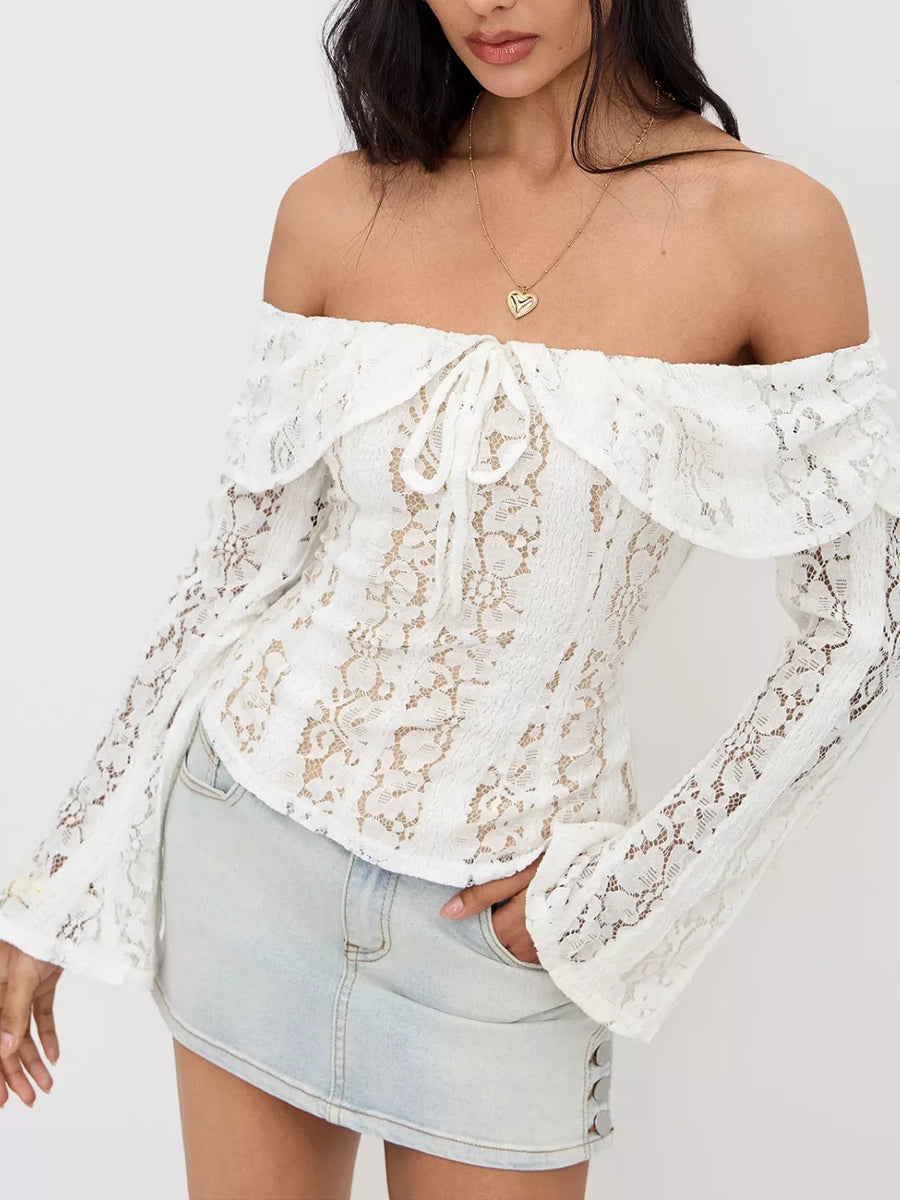 Lace-Up Off-Shoulder Top