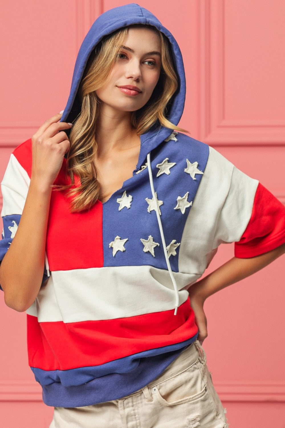 BiBi American Flag Theme Hoodie - Charming Charlie