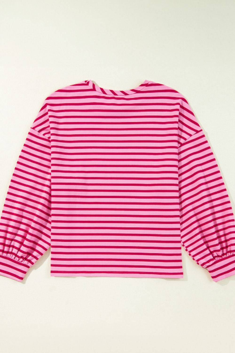 Striped Round Neck Long Sleeve Sweatshirt - Charming Charlie