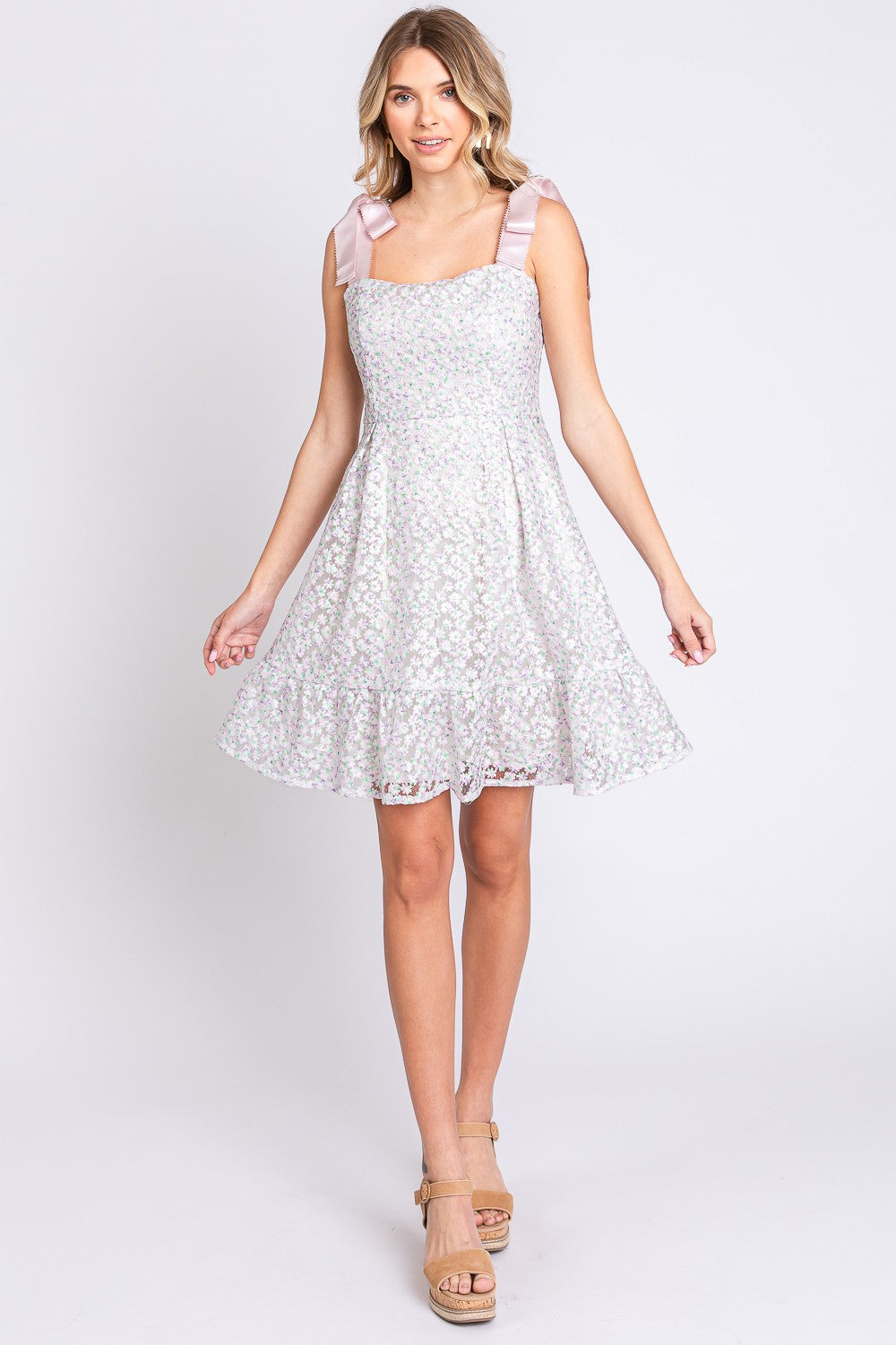GeeGee Mesh Floral Embroidered Sleeveless Dress - Charming Charlie