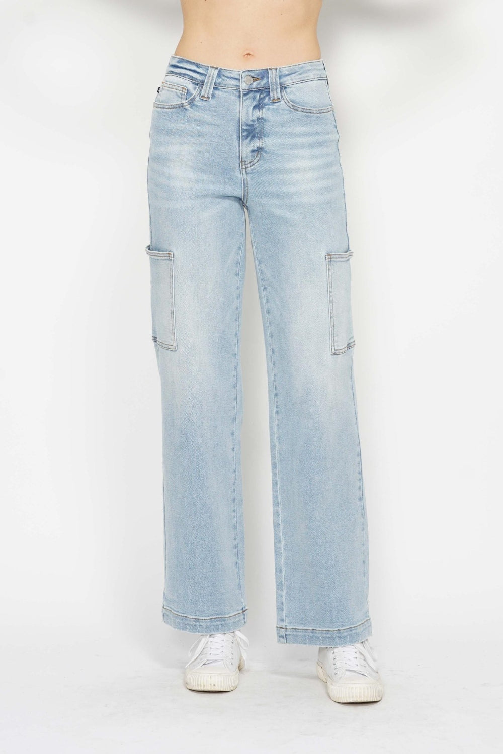 Judy Blue Full Size High Waist Straight Cargo Jeans - Charming Charlie