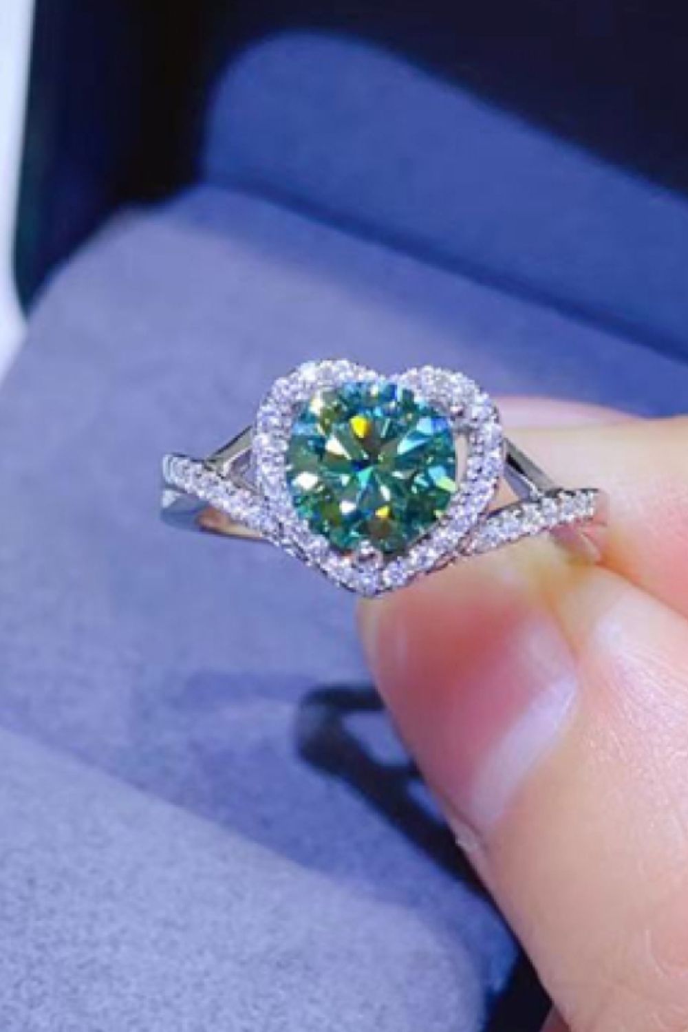 Adored 1 Carat Moissanite 925 Sterling Silver Heart Ring - Charming Charlie
