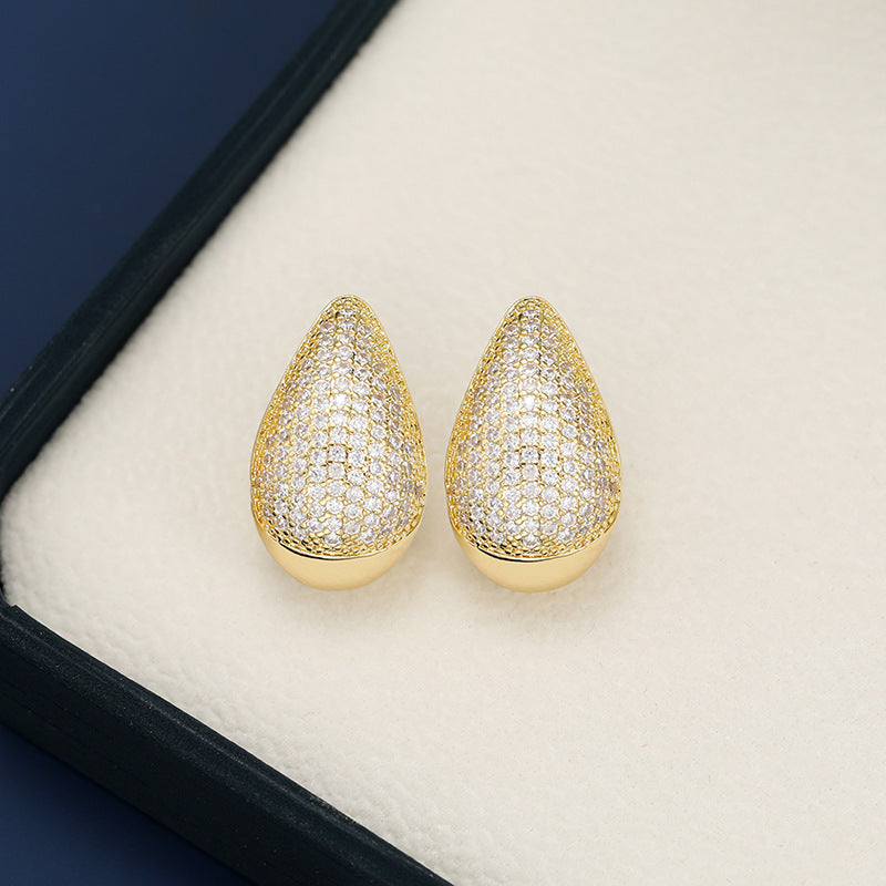 18K Gold-Plated Zircon Teardrop Earring - Charming Charlie