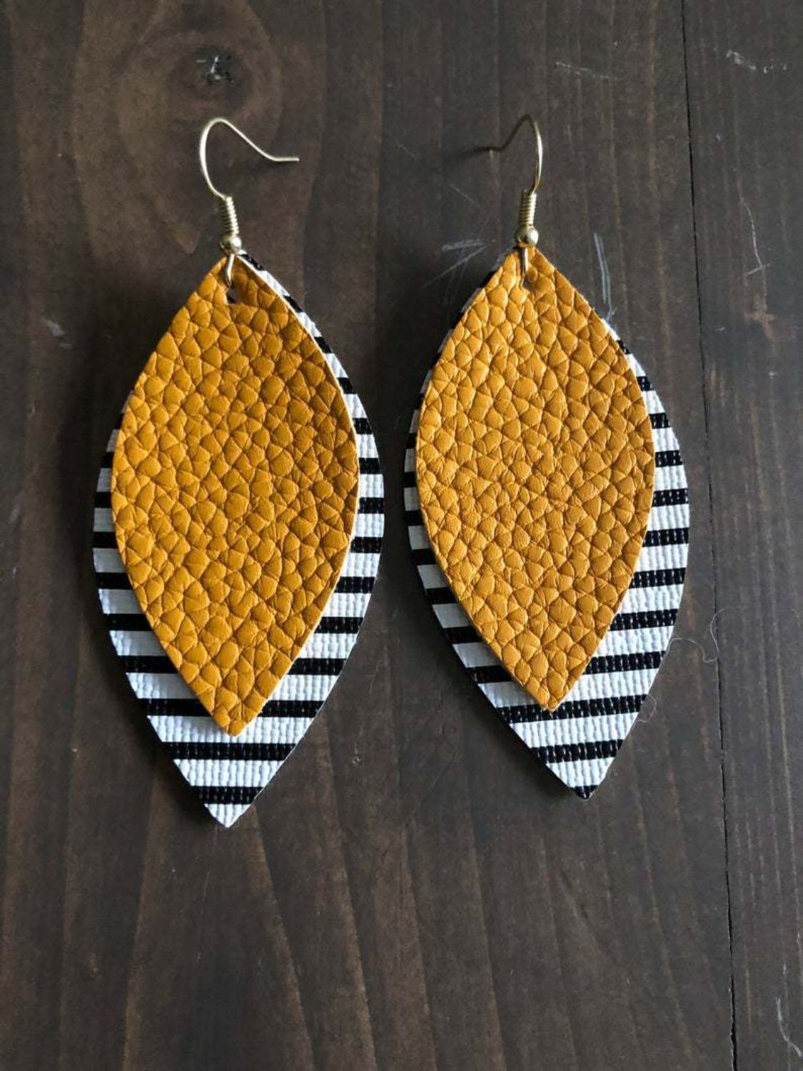 PU Leather Leaf Dangle Earrings - Charming Charlie