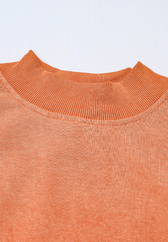 Mock Neck Dropped Shoulder Sweatshirt - Charming Charlie