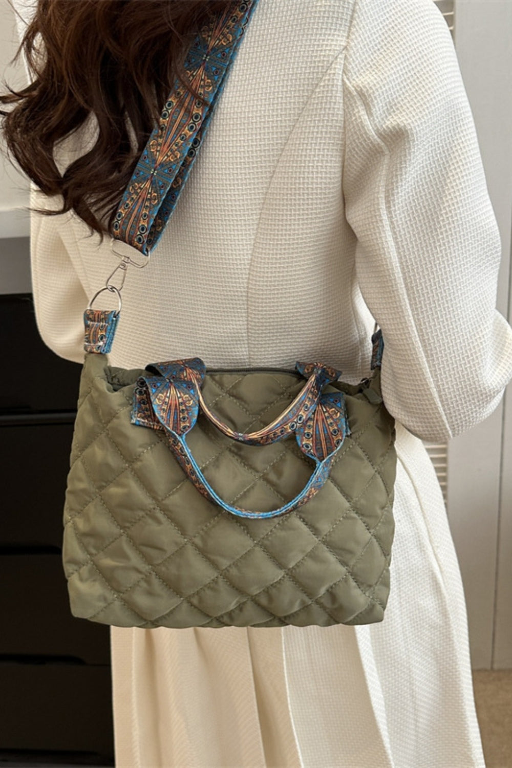 Bubble Textured Printed Strap Handbag - Charming Charlie