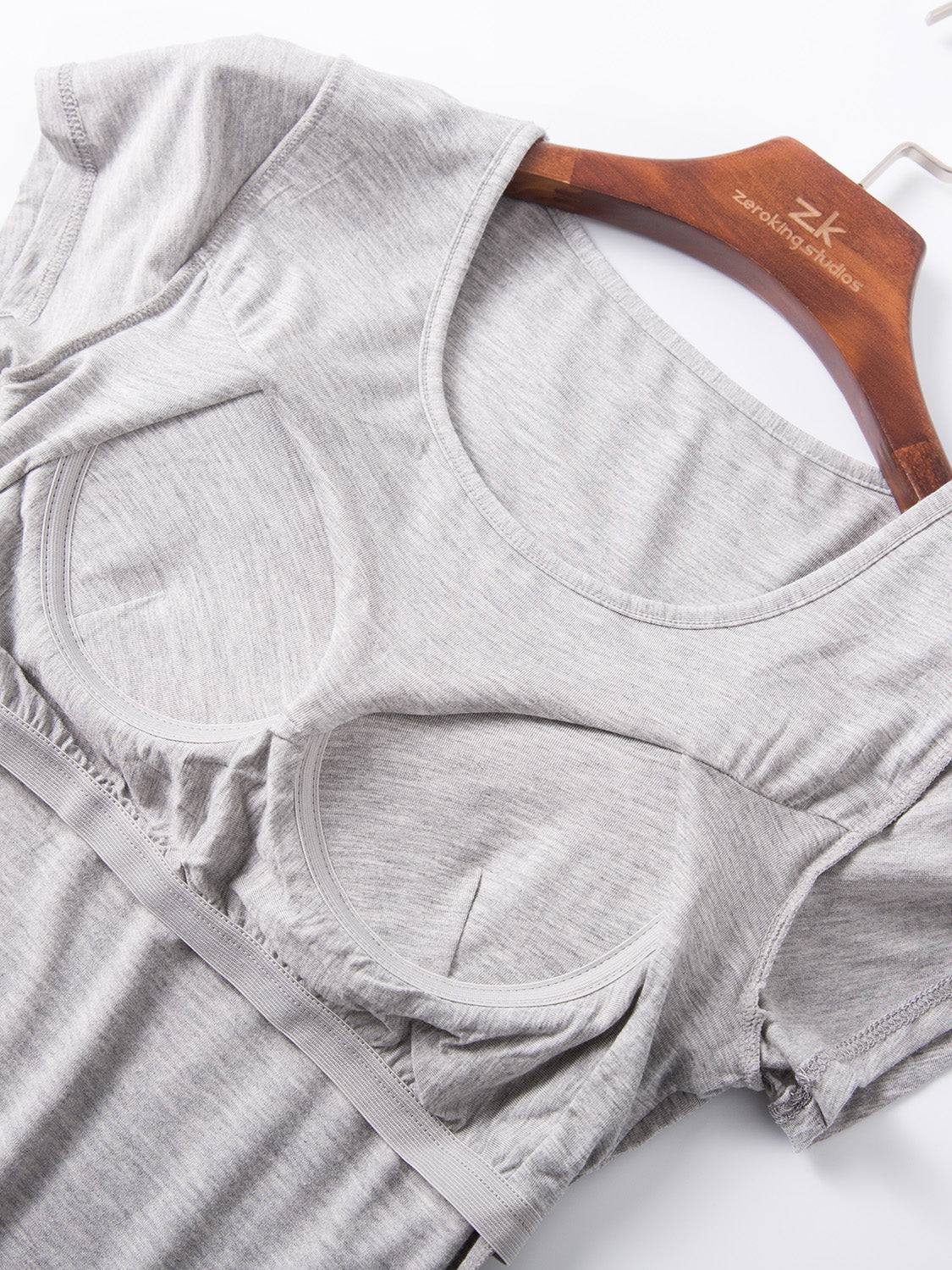 Round Neck Short Sleeve T-Shirt with Bra - Charming Charlie