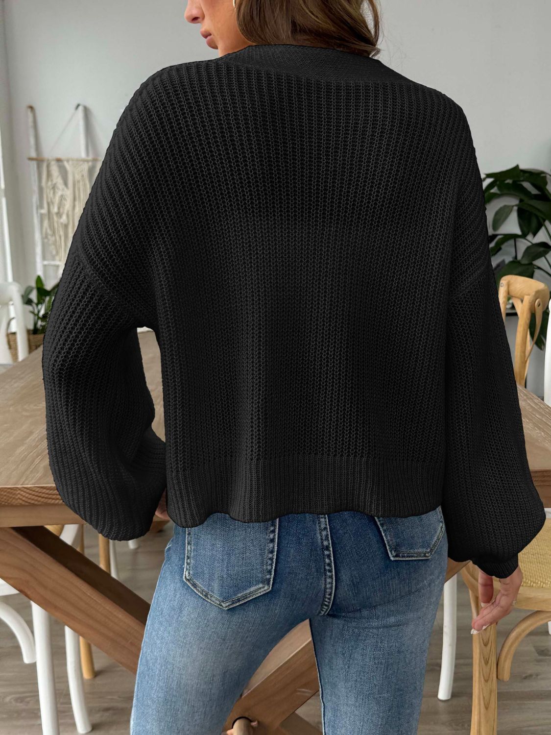 V-Neck Button Up Long Sleeve Cardigan - Charming Charlie