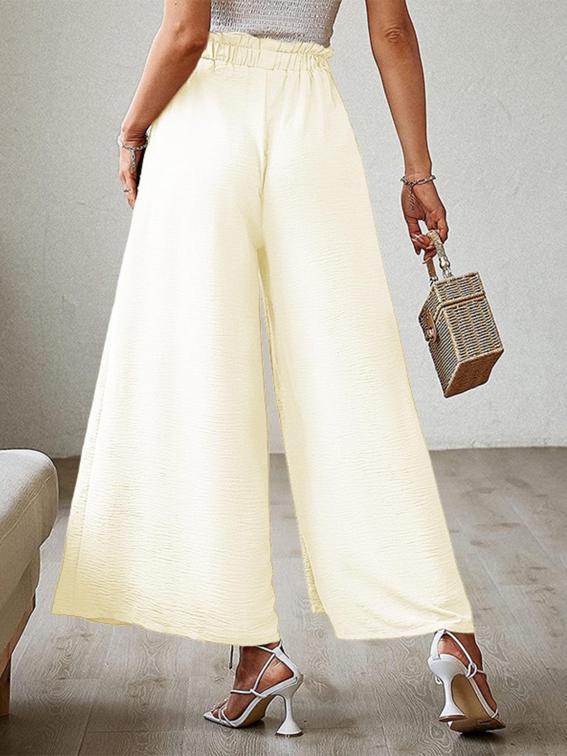 Tied Slit Wide Leg Pants - Charming Charlie