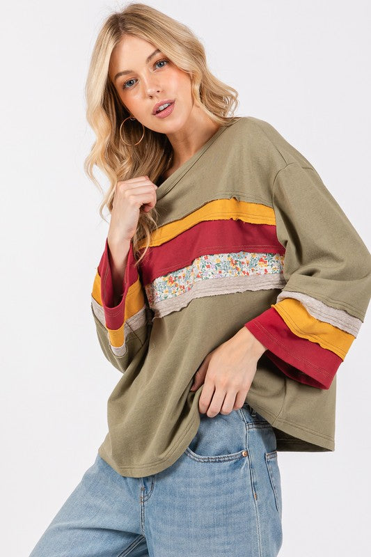SAGE + FIG French Terry Color Block T-Shirt - Charming Charlie