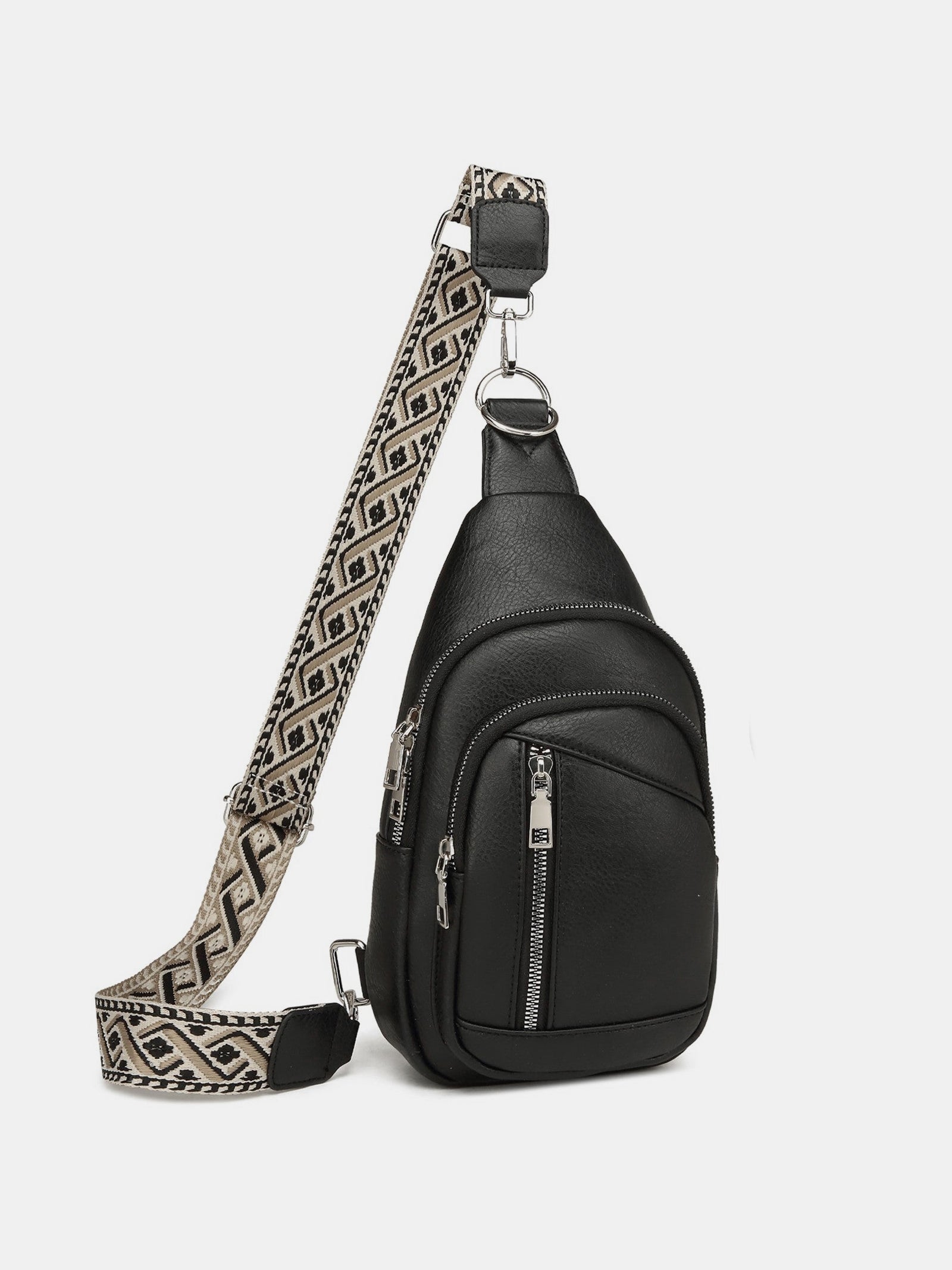 PU Leather Crossbody Bag with Two Detachable Strap - Charming Charlie