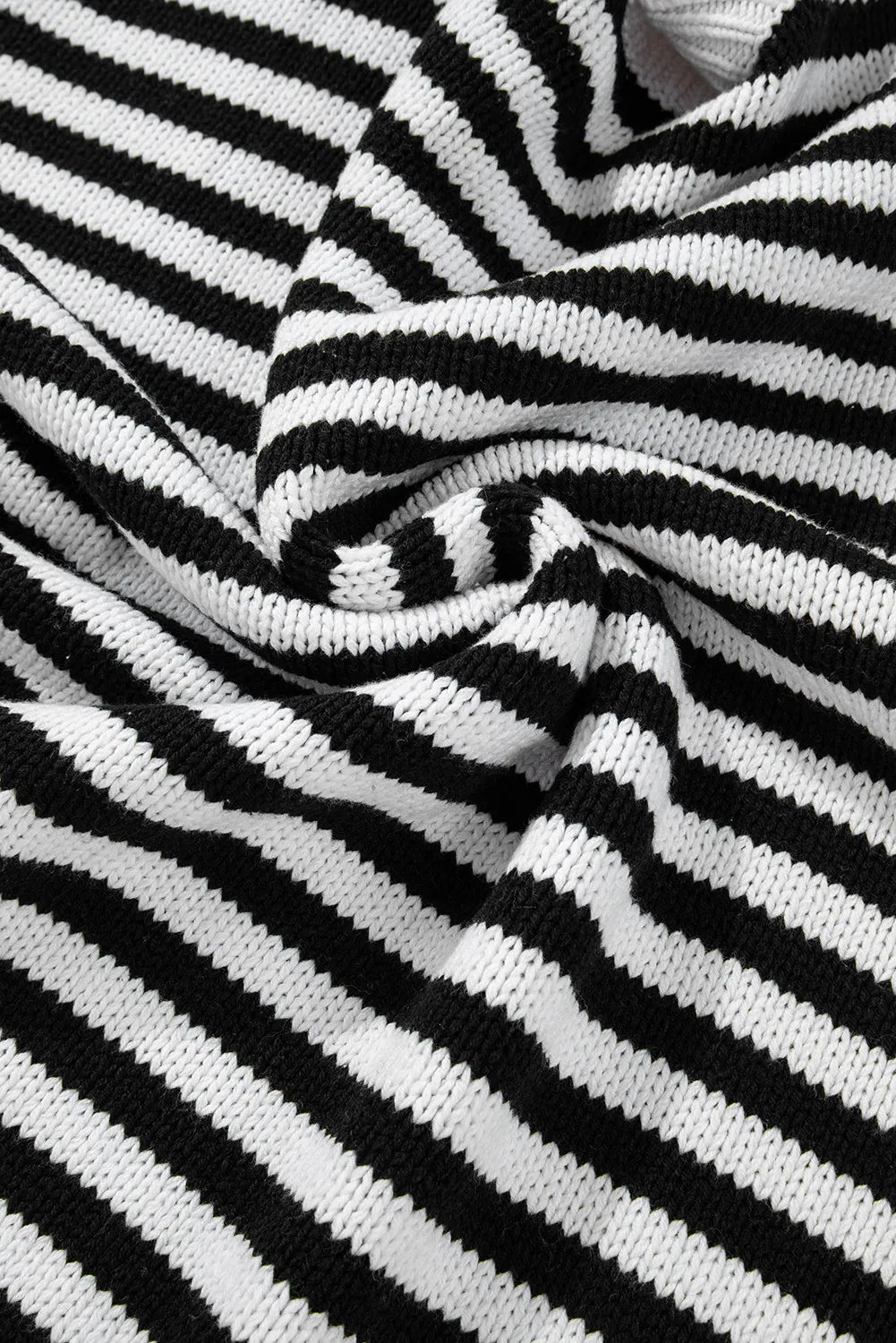 Striped Round Neck Long Sleeve Sweater - Charming Charlie