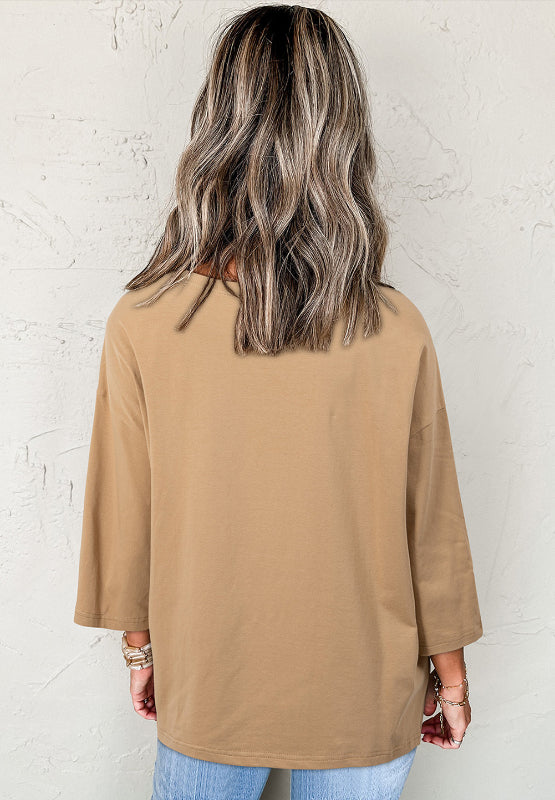 Star Applique Patch Round Neck T-Shirt - Charming Charlie