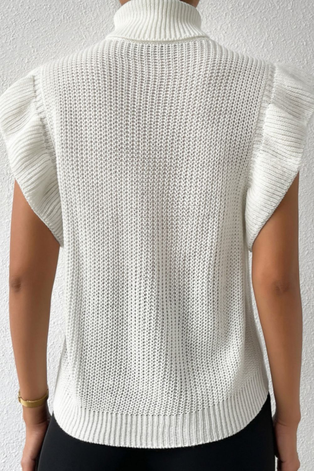 Cable-Knit Turtleneck Cap Sleeve Sweater - Charming Charlie