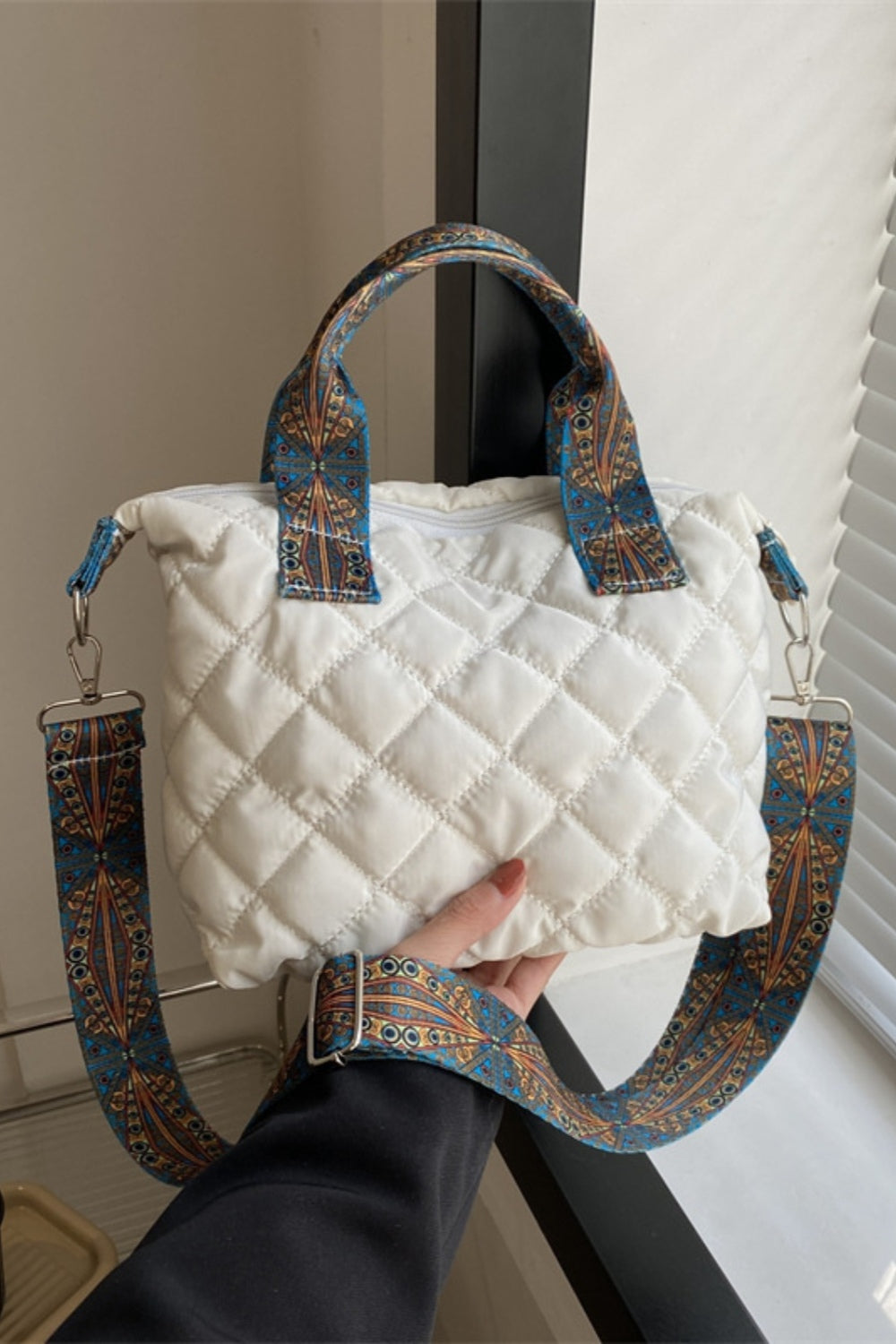 Bubble Textured Printed Strap Handbag - Charming Charlie