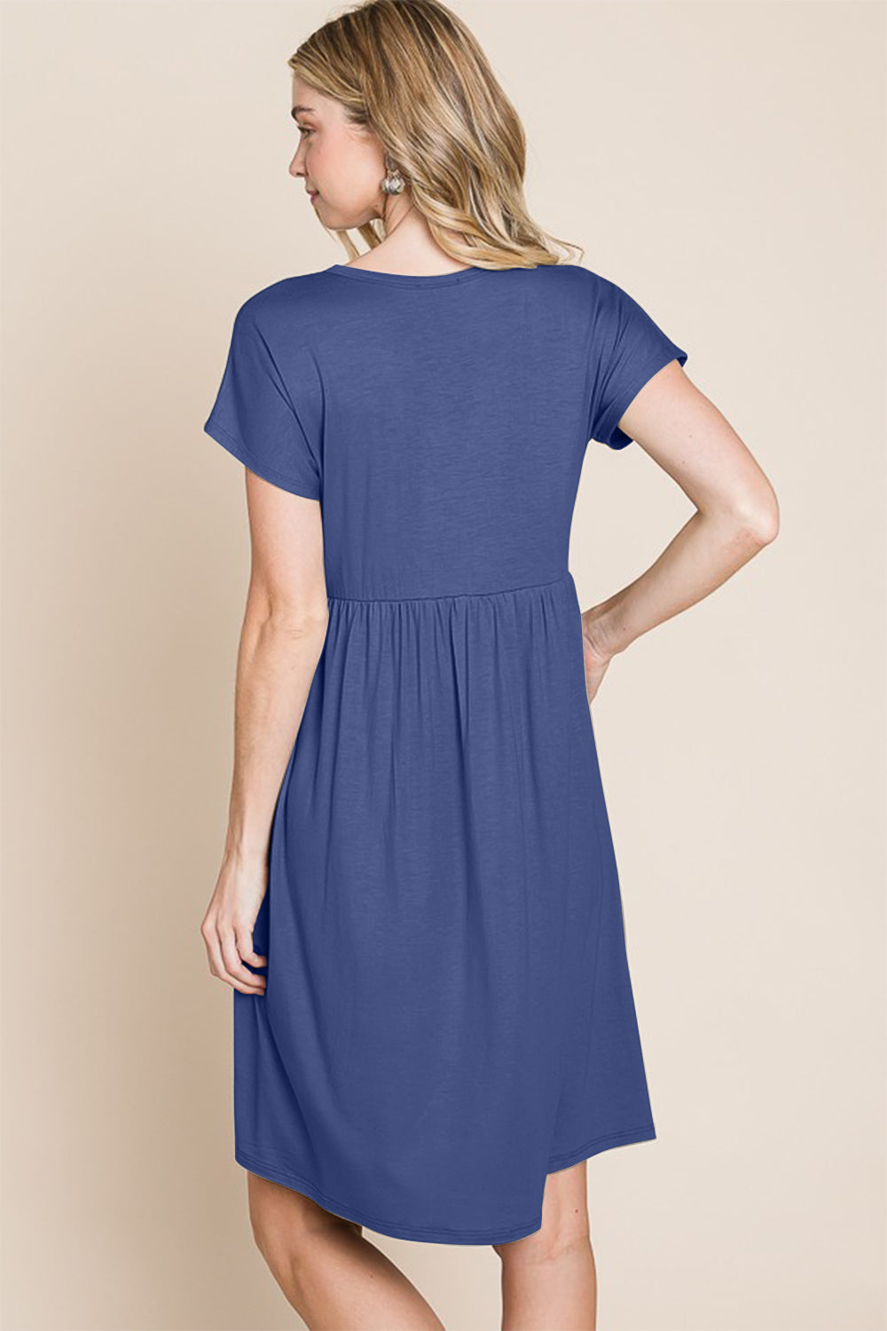 BOMBOM V-Neck Short Sleeve Dress - Charming Charlie