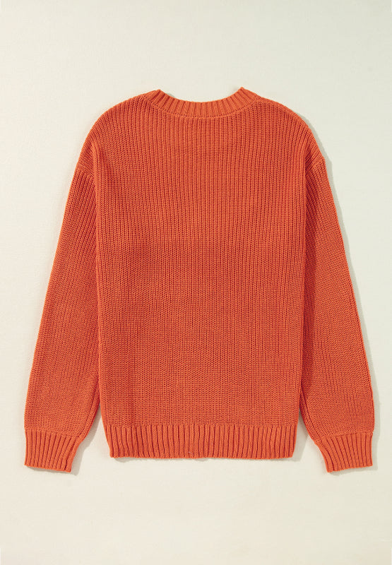 THANKS GIVING Round Neck Long Sleeve Sweater - Charming Charlie