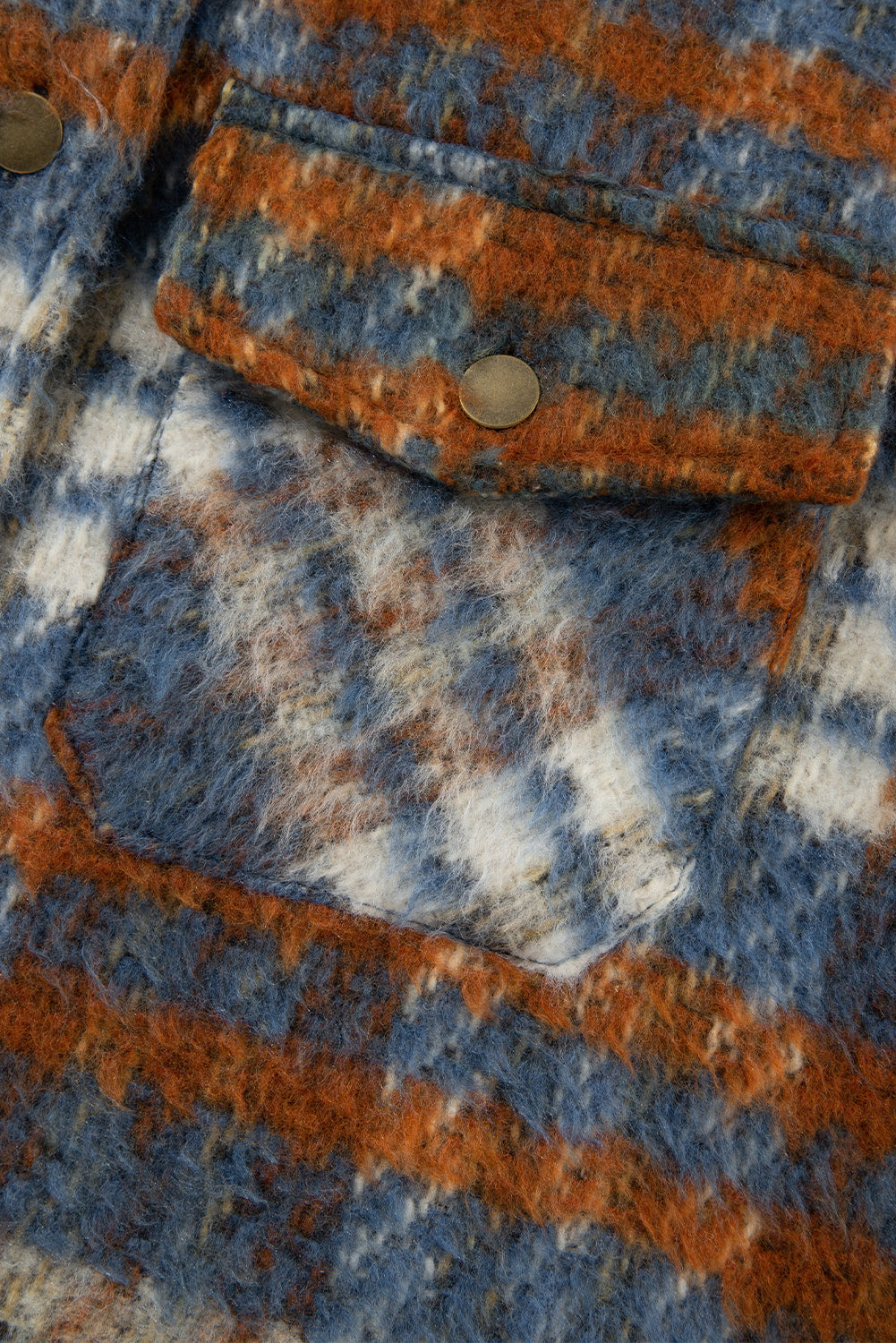 Plaid Collared Neck Jacket with Chest Pockets - Charming Charlie