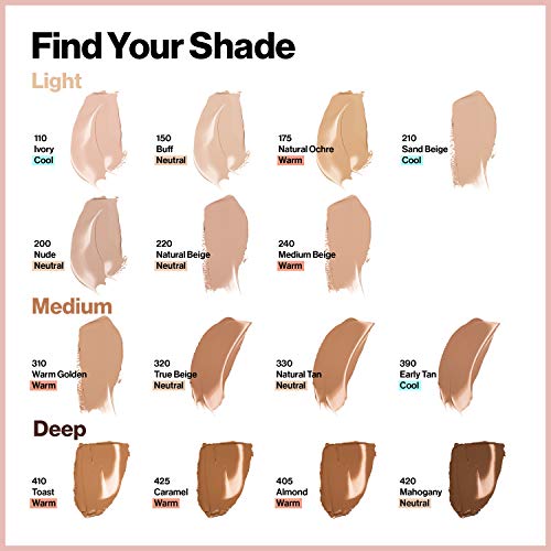 Revlon ColorStay Full Cover Longwear Matte Foundation, Heat & Sweat Resistant Lightweight Face Makeup - Charming Charlie