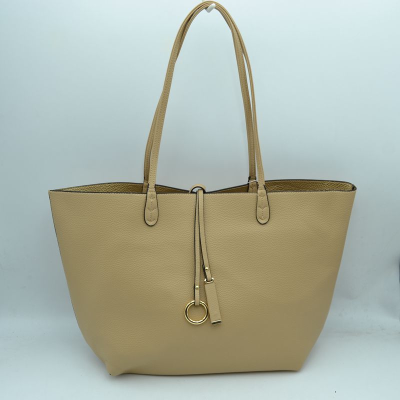Women’s Pebbled Faux Leather Reversible 2 in 1 Tote Shoulder Handbag Crossbody Bag - Tote Bag