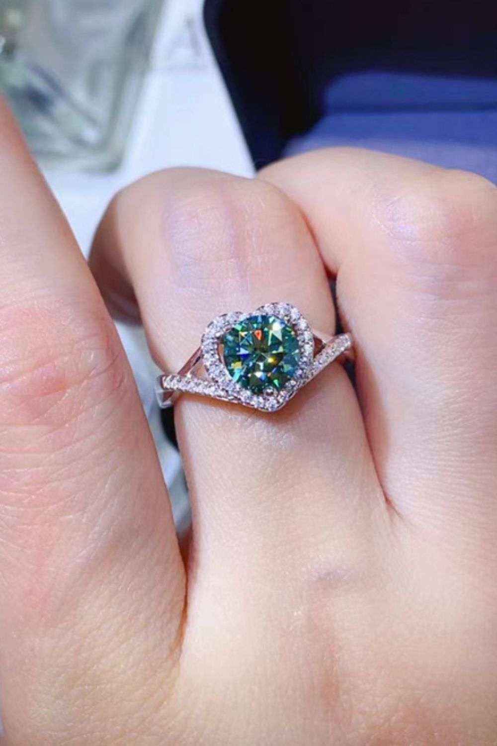 Adored 1 Carat Moissanite 925 Sterling Silver Heart Ring - Charming Charlie