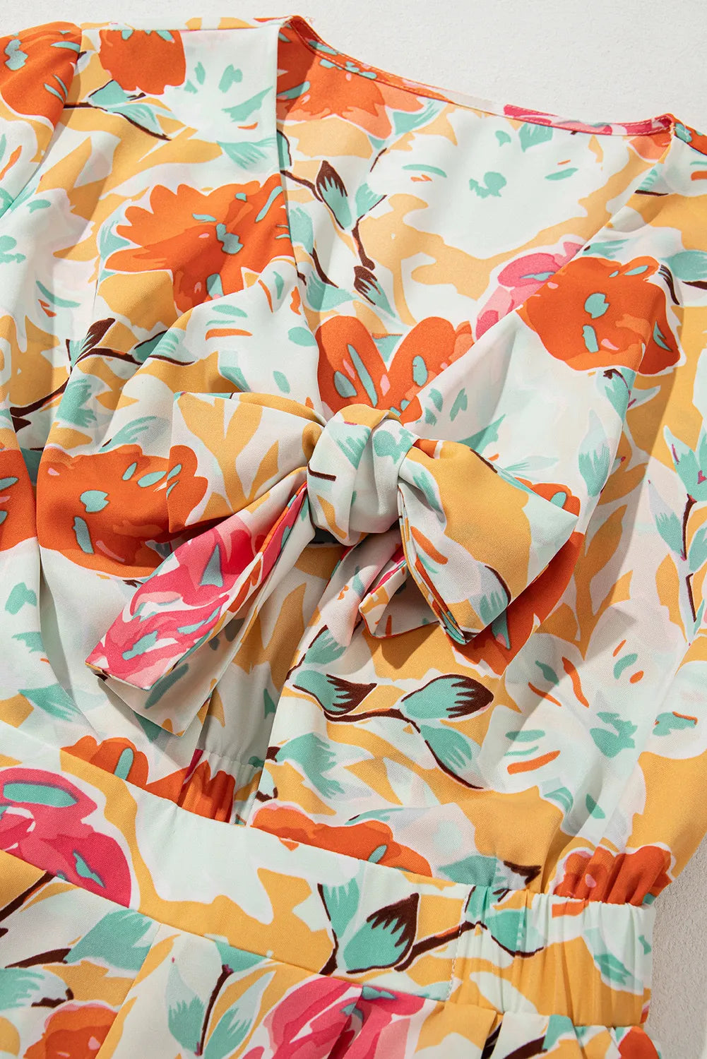 Tied Printed Half Sleeve Romper - Charming Charlie