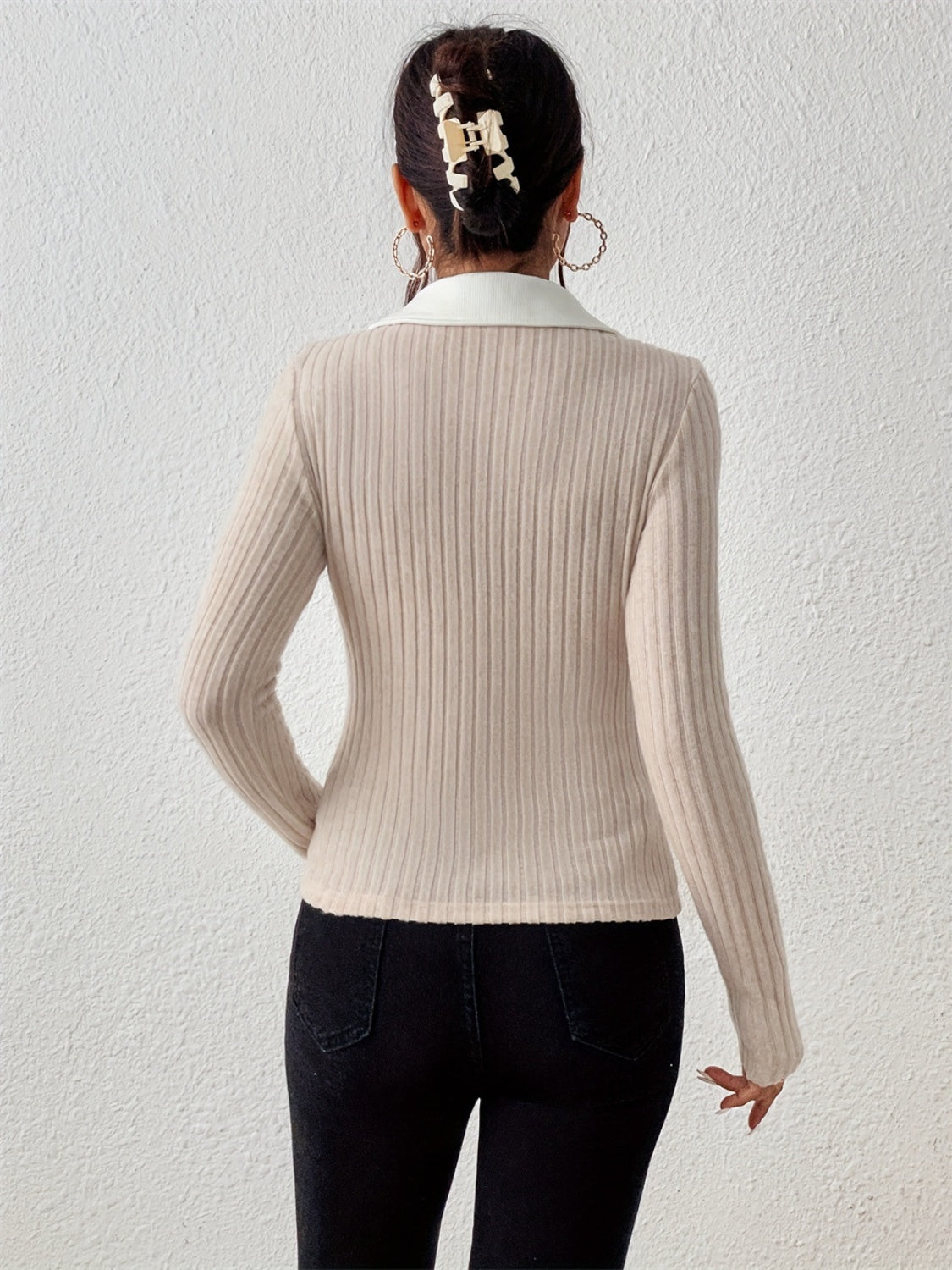 Johnny Collar Long Sleeve T-Shirt - Charming Charlie