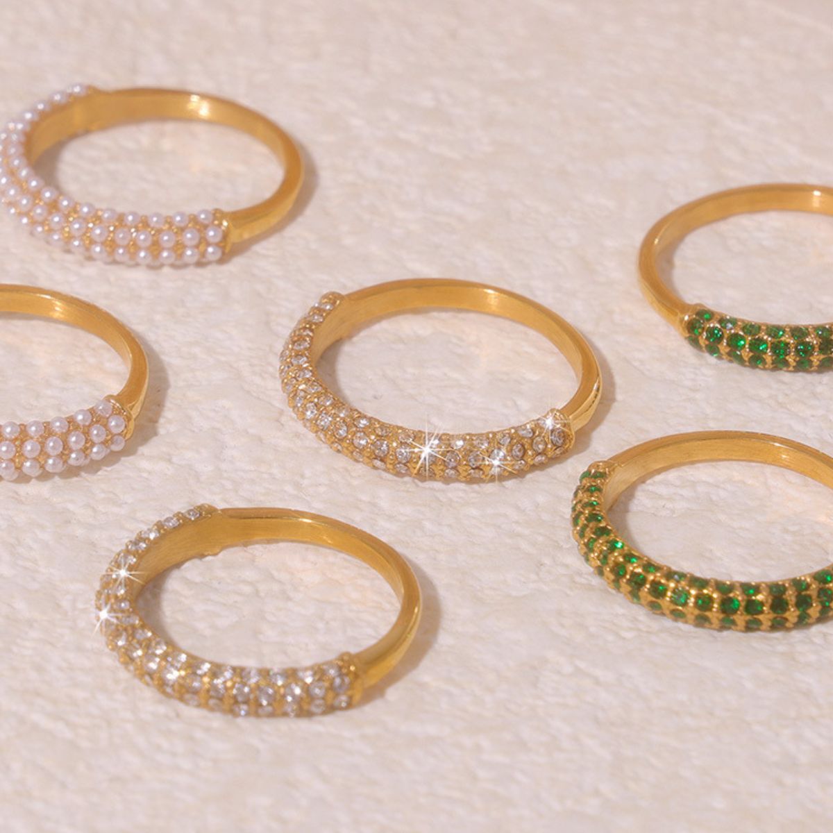 18K Gold-Plated Inlaid Zircon Ring - Charming Charlie