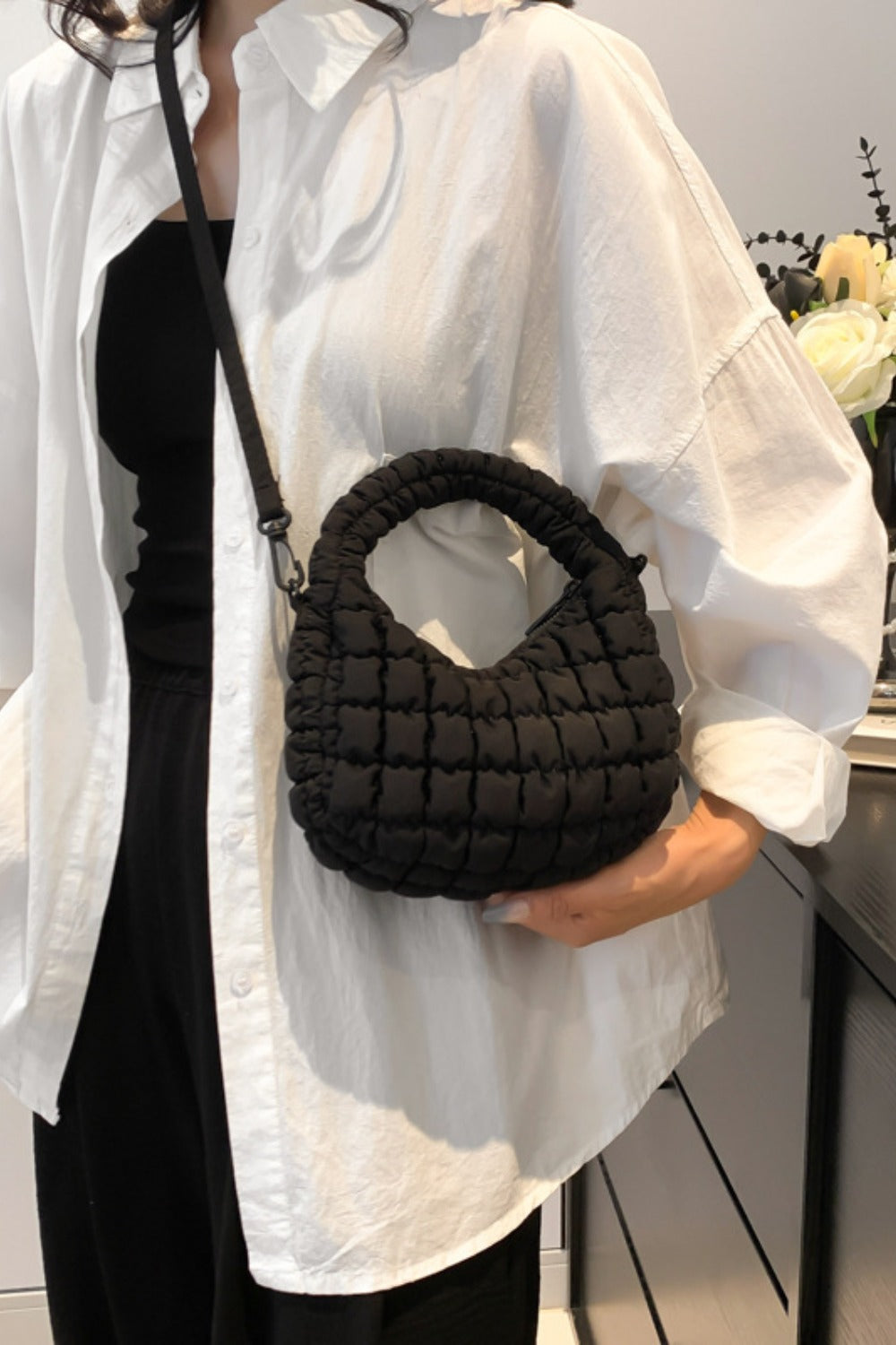Quilted Puffy Removable Strap Crossbody Bag - Charming Charlie