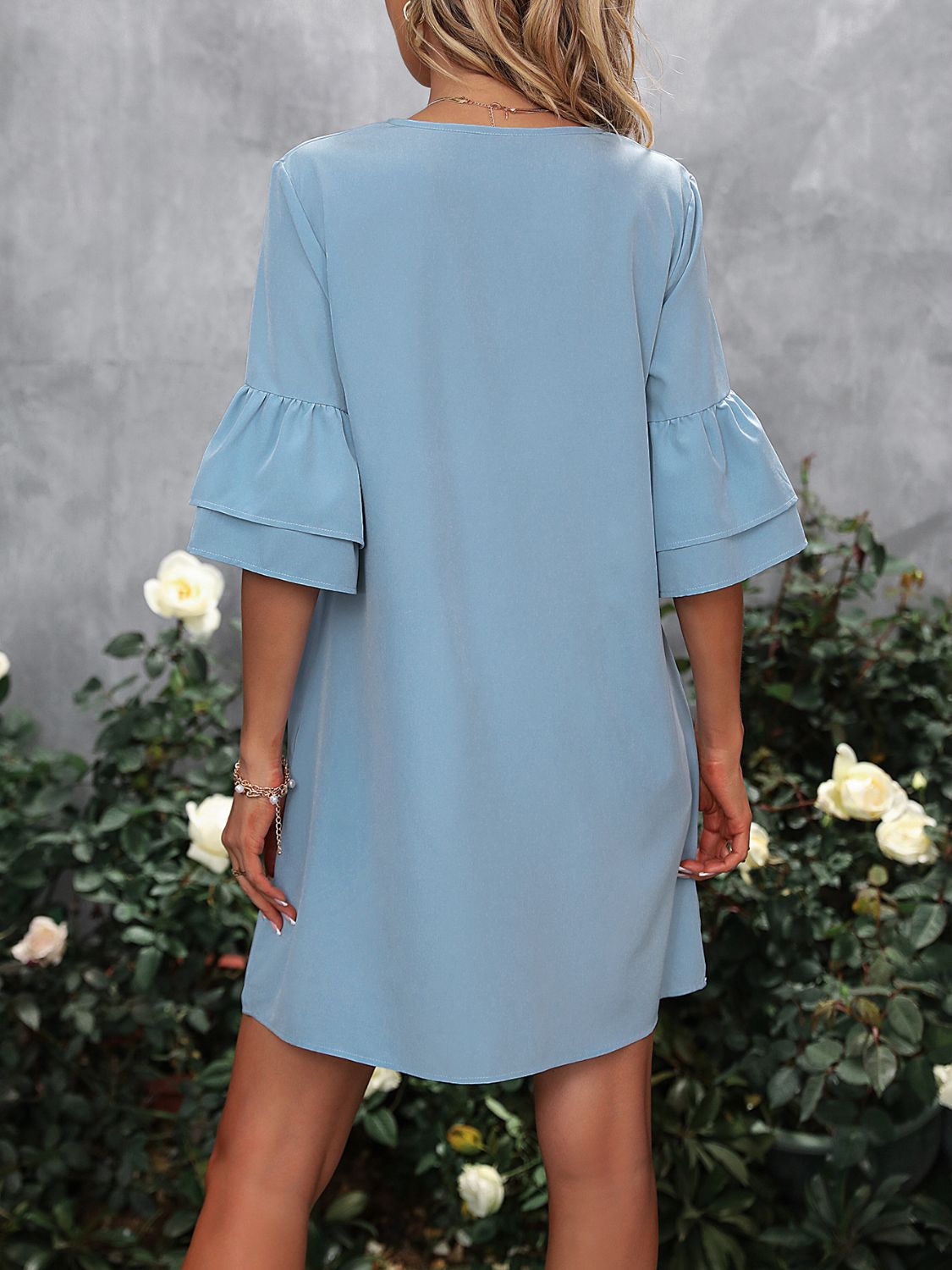 V-Neck Half Sleeve Mini Dress - Charming Charlie