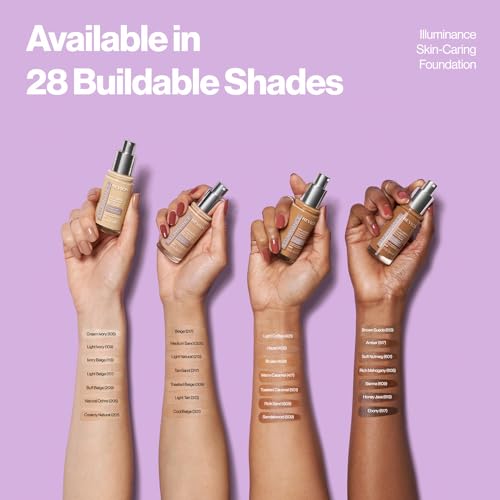 Revlon Illuminance Skin-Caring Liquid Foundation, Hyaluronic Acid, Hydrating and Nourishing Formula with Medium Coverage, 401 Light Coffee, 1 fl oz - Charming Charlie