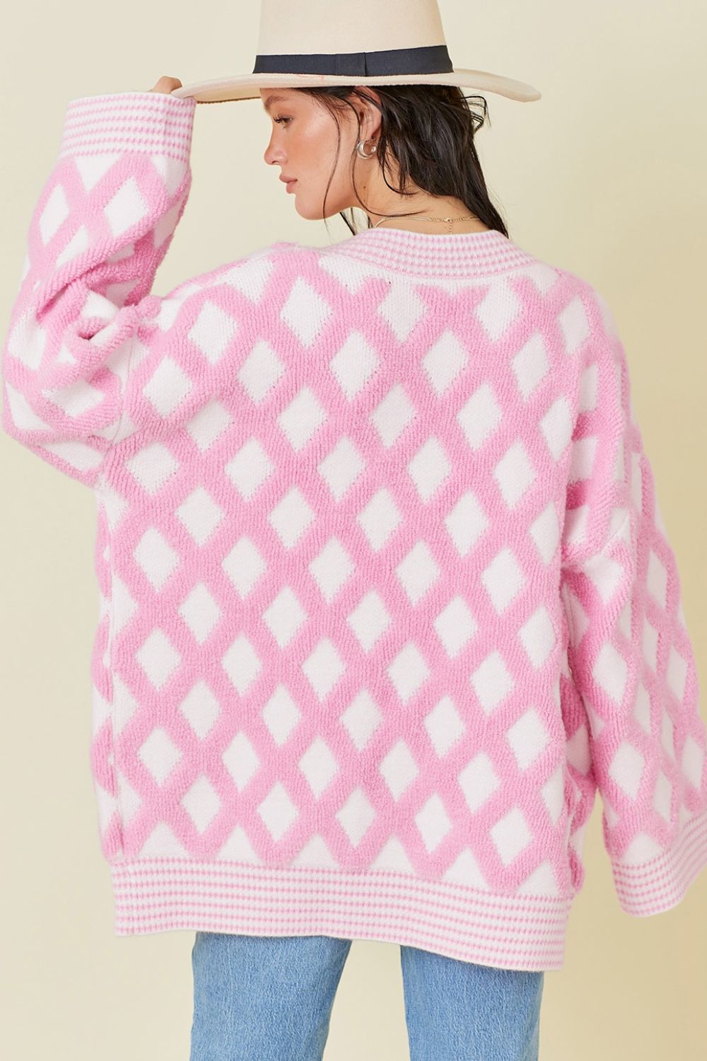 Geometric Open Front Long Sleeve Cardigan - Charming Charlie