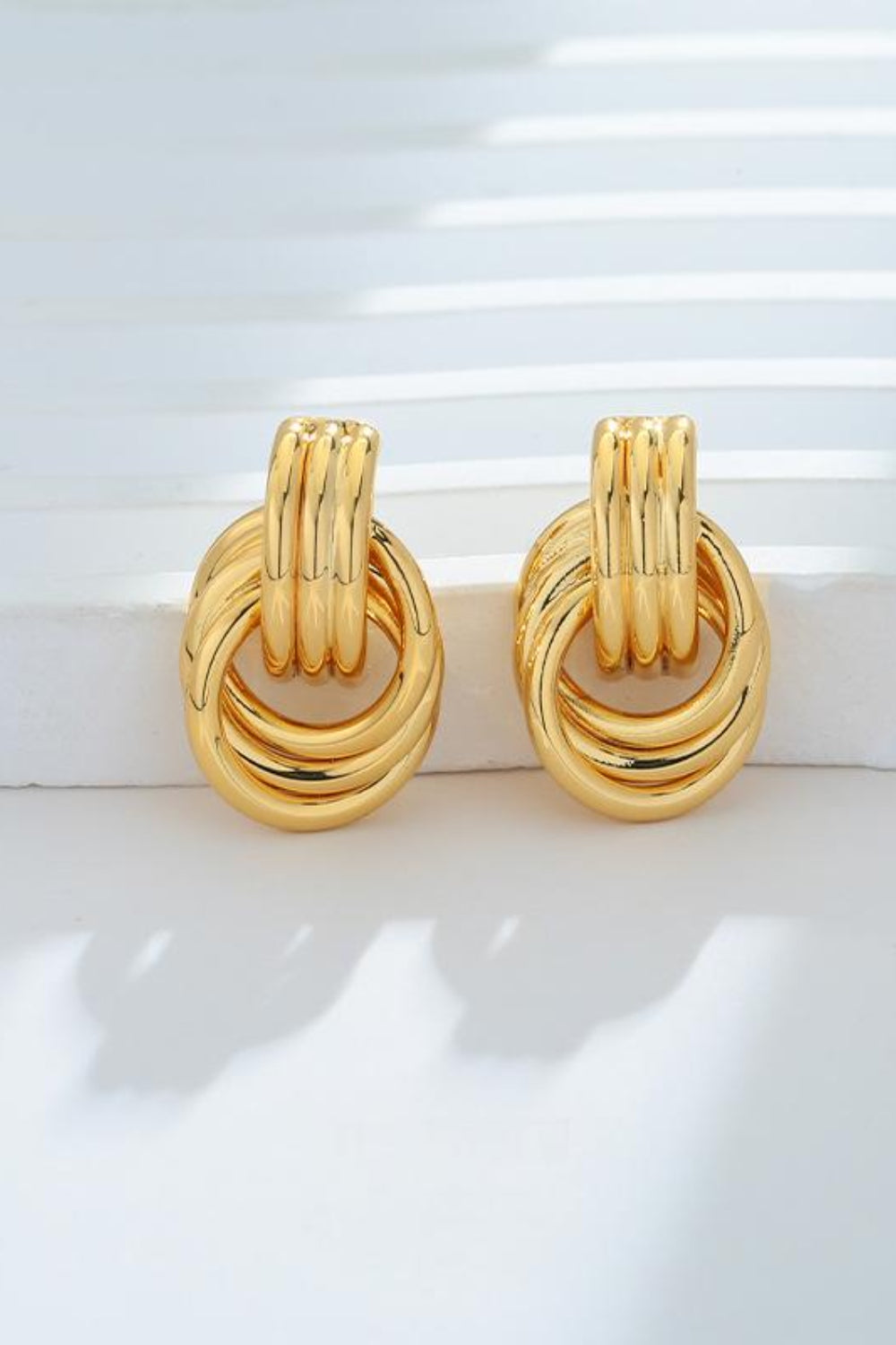 Gold-Plated Knotted Stud Earrings - Charming Charlie