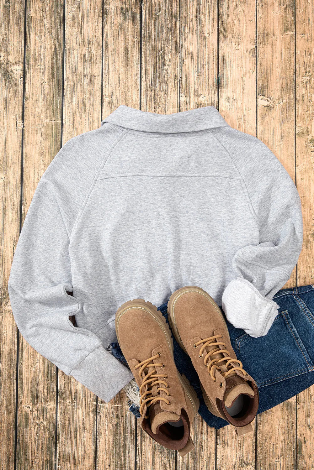 Half Zip Long Sleeve Sweatshirt - Charming Charlie