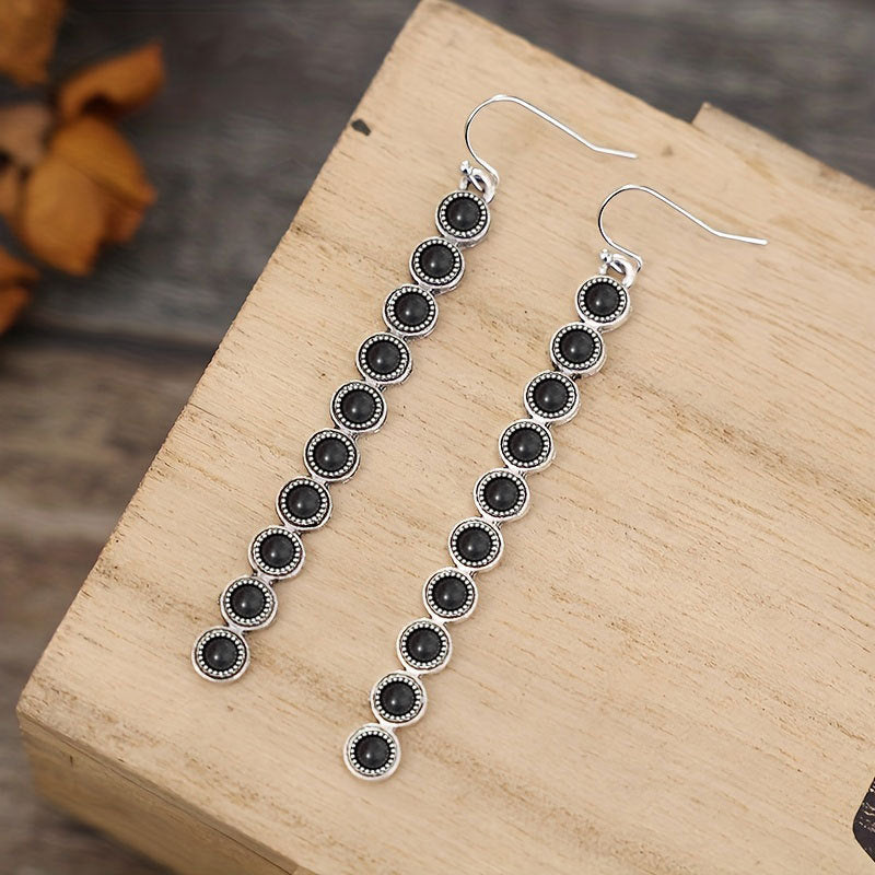 Artificial Turquoise Alloy Bar Earrings - Charming Charlie