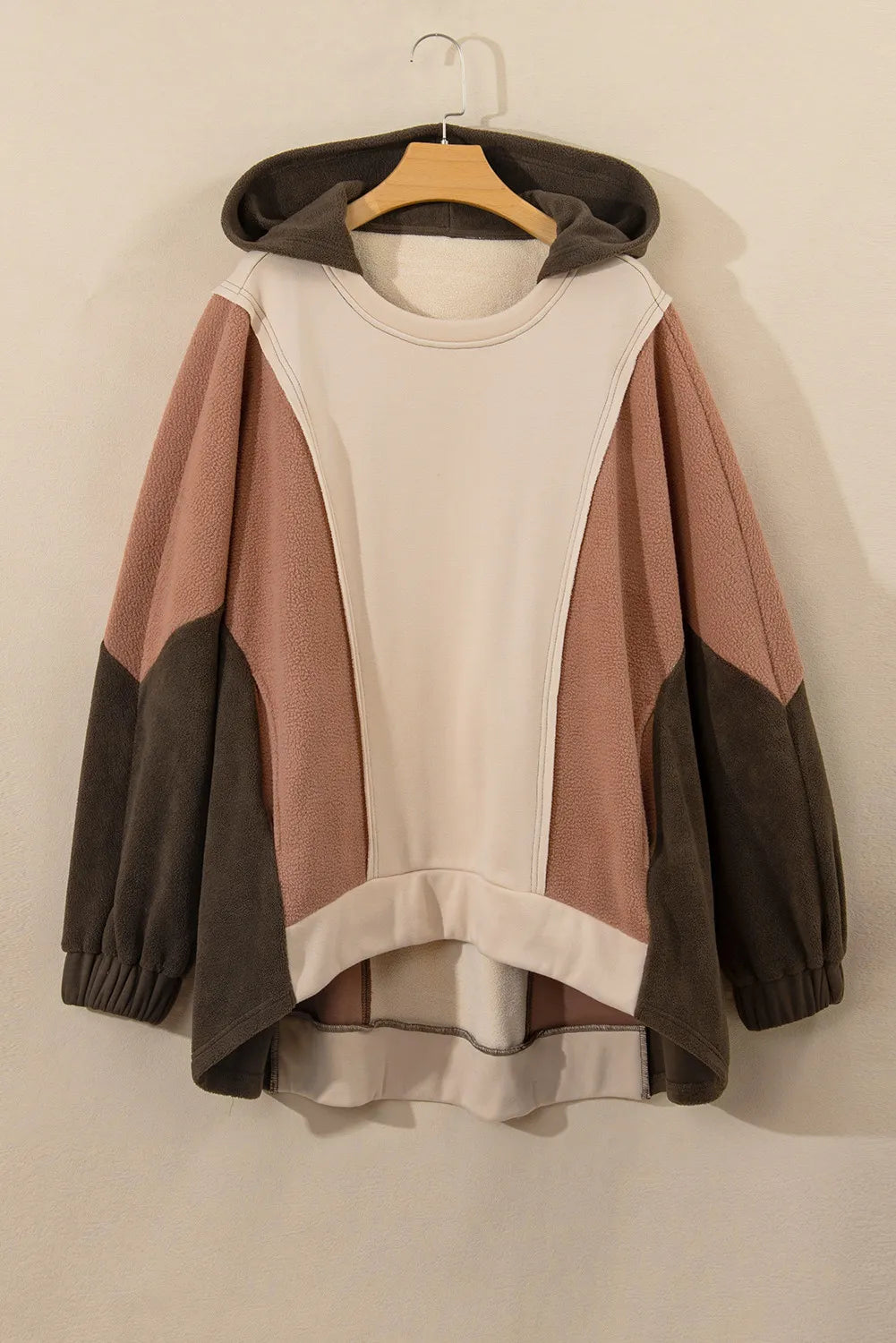 Plus Size Color Block Long Sleeve Hoodie - Charming Charlie
