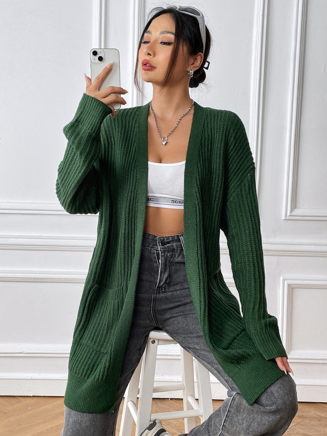 Open Front Long Sleeve Cardigan - Charming Charlie