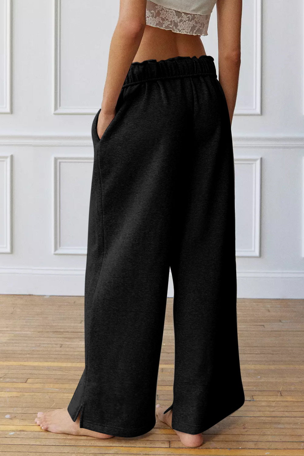 Drawstring Wide Leg Active Pants - Charming Charlie