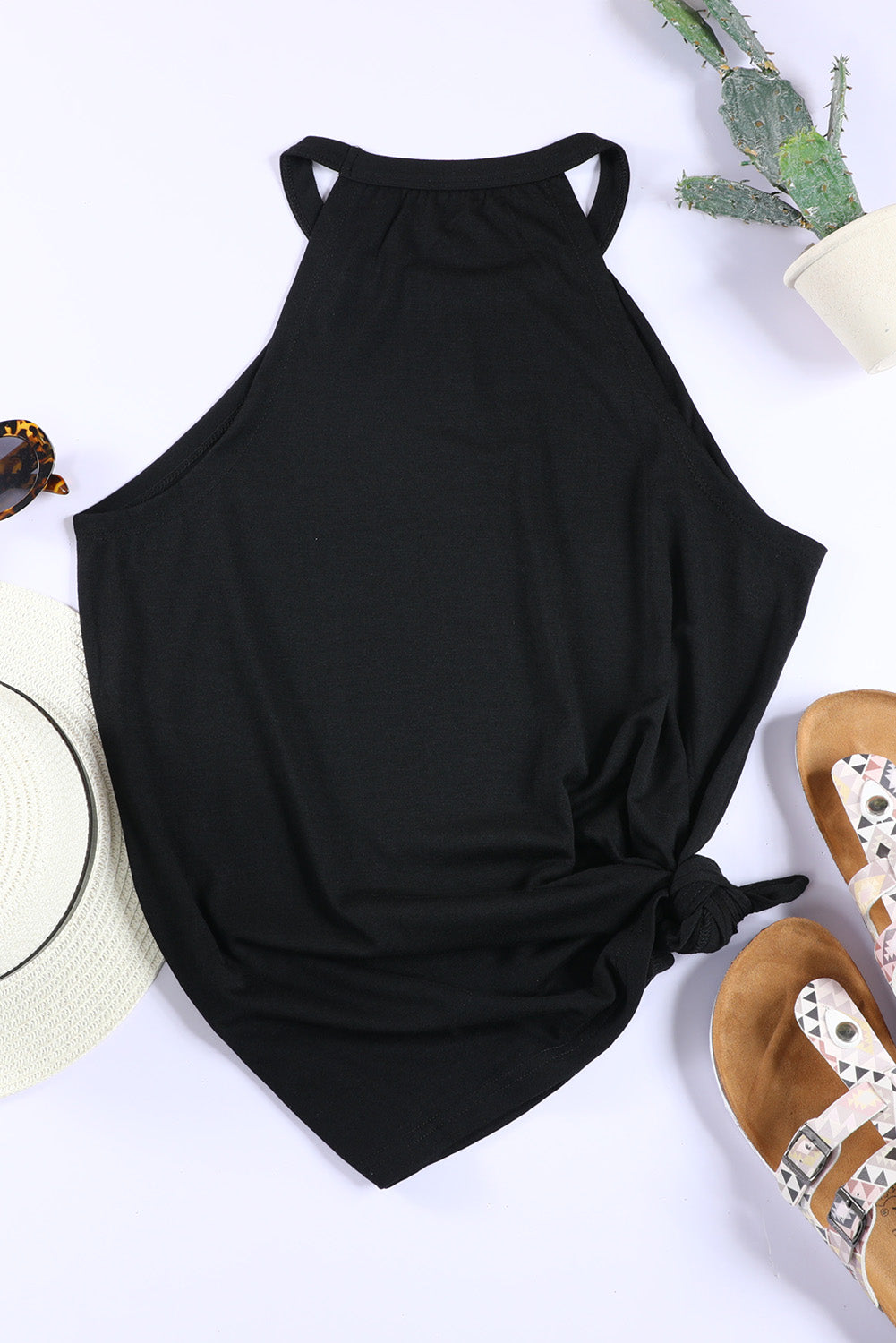Letter Graphic Round Neck Tank - Charming Charlie