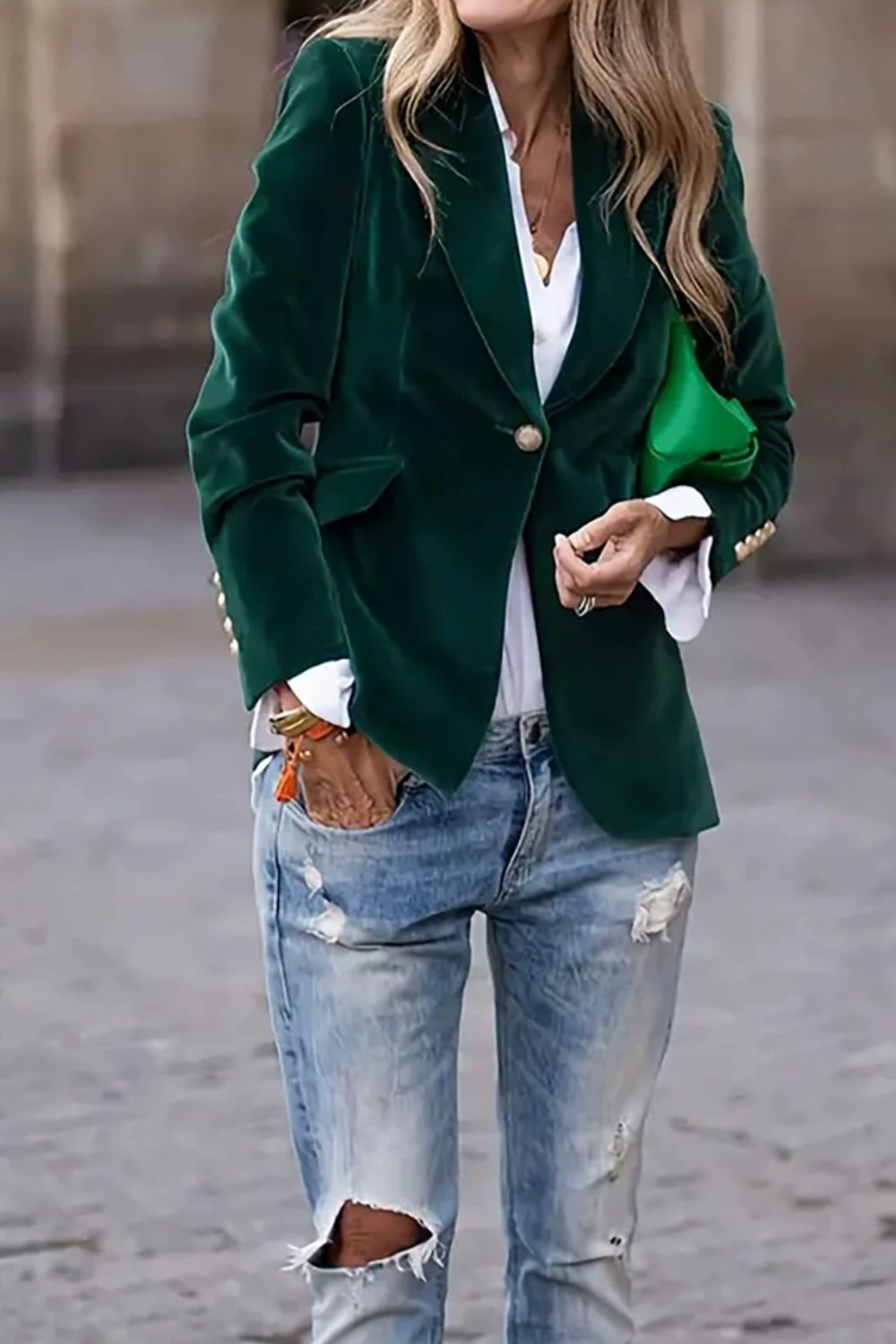 Lapel Collar One Button Blazer - Charming Charlie